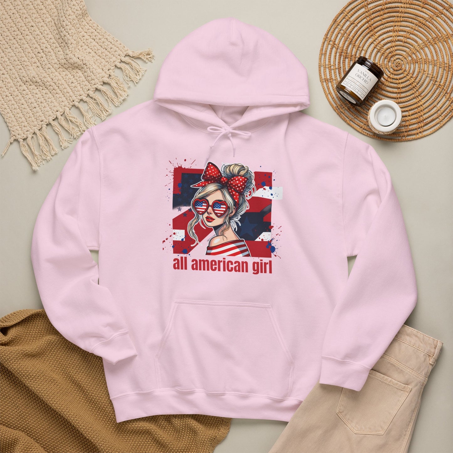 #250 All American Girl Patriotic Hoodie