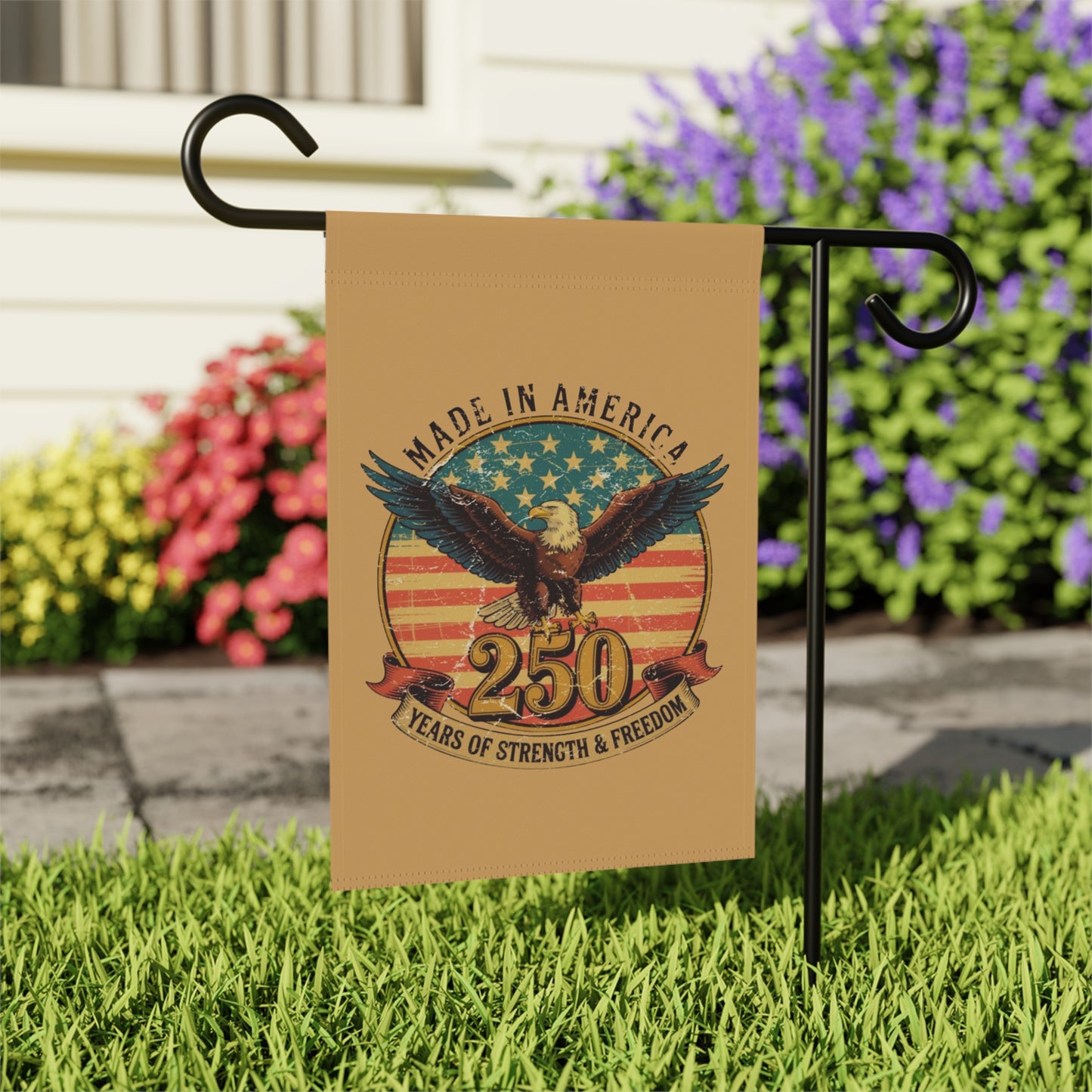 #250 Made in America Eagle 250th Anniversary Patriotic Garden Flag — House Banner