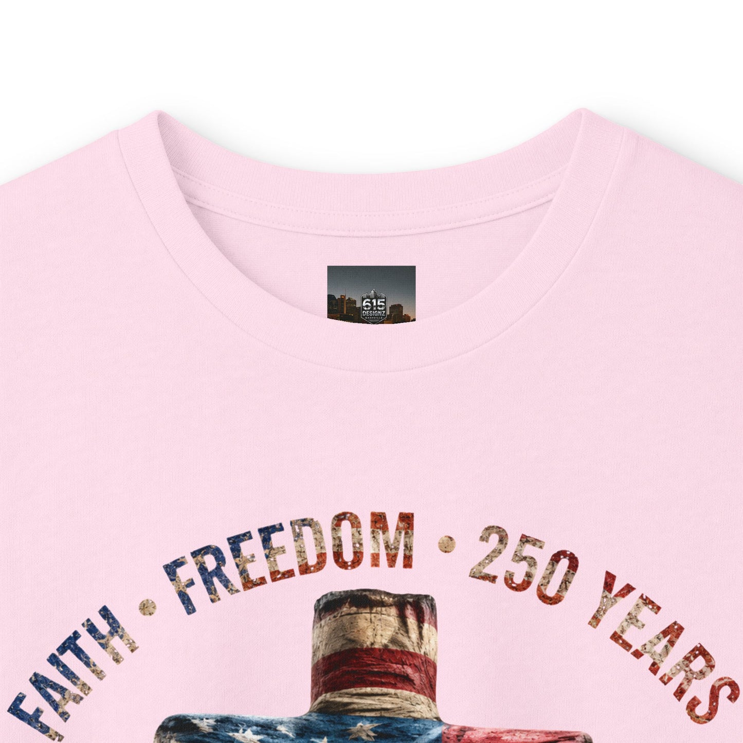 #250 Faith • Freedom 250 Years American Flag Cross & Eagle 1776-2026 Long Sleeve Tee