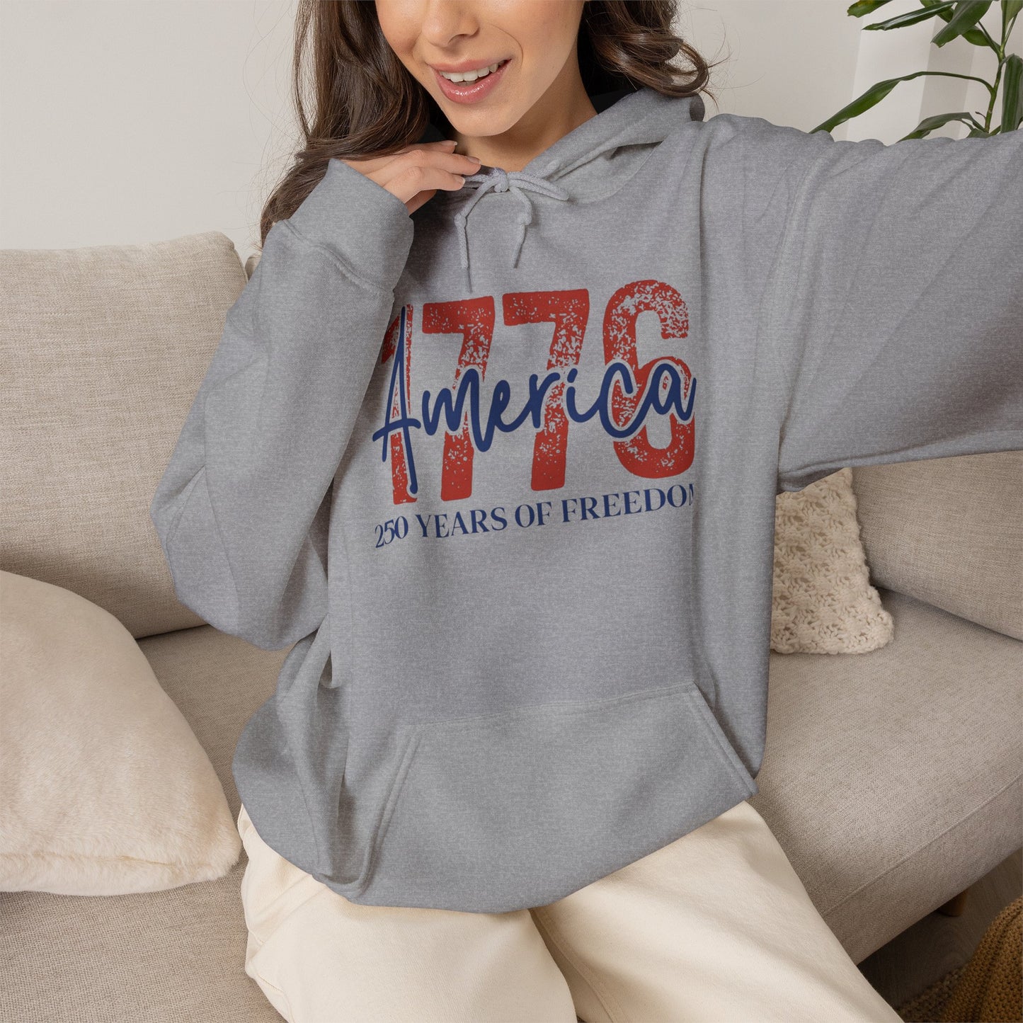 #250 1776 America: 250 Years of Freedom' Patriotic Independence Day Hoodie