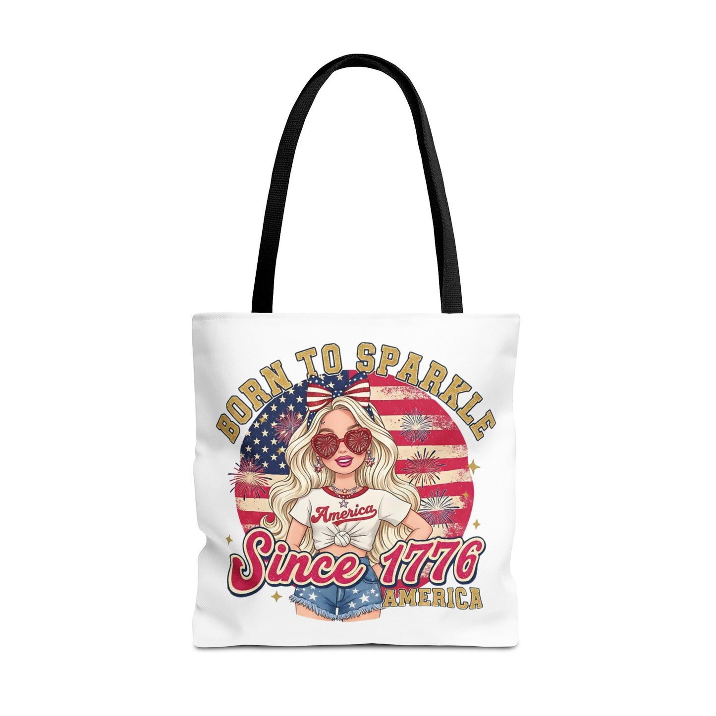 #250 "Born to Sparkle Since 1776" Patriotic Tote Bag
