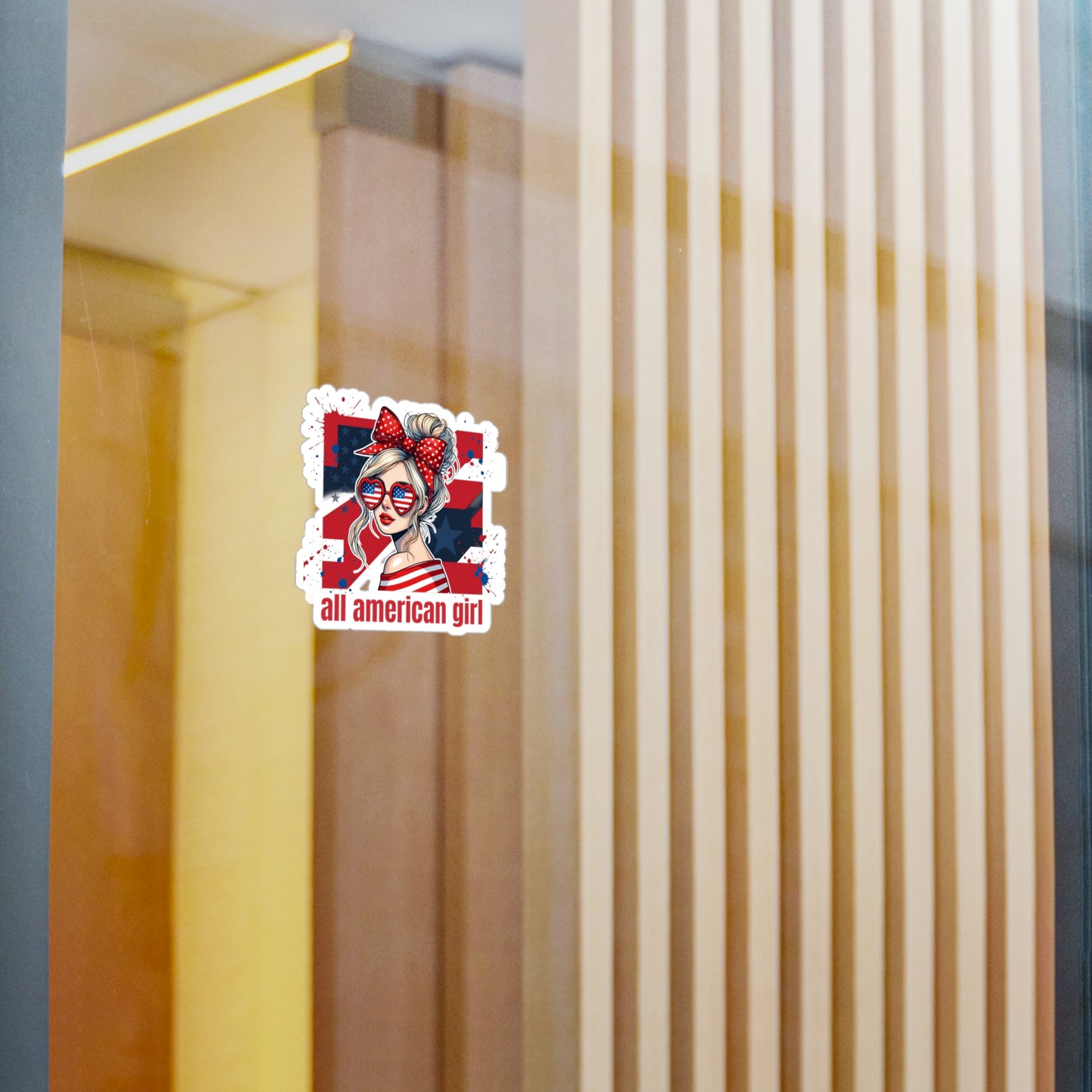 #250 All American Girl Patriotic Vinyl Sticker Kiss-Cut Decal (Fourth of July)