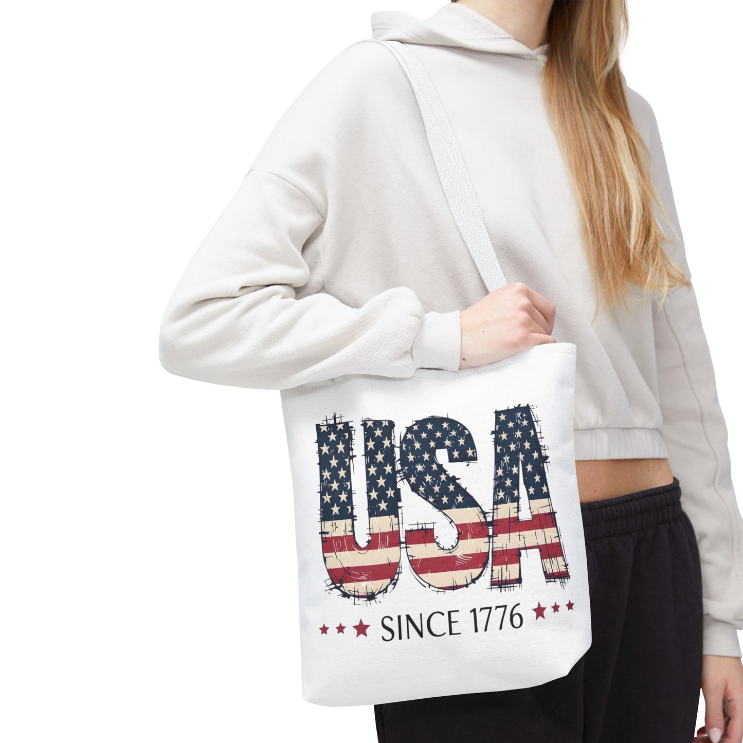 #250 USA Flag "USA Since 1776" Patriotic Tote Bag