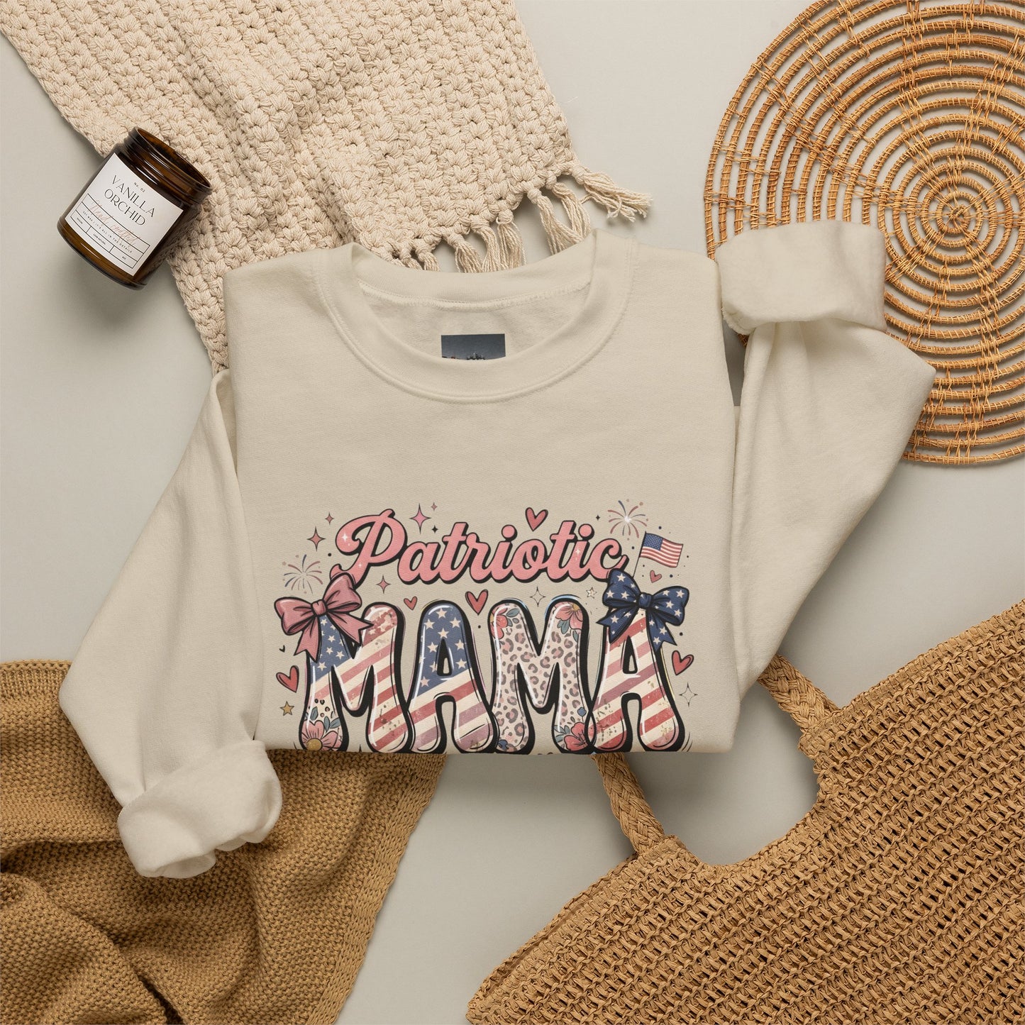 #250 Patriotic Mama 1776–2026 American Flag Sweatshirt