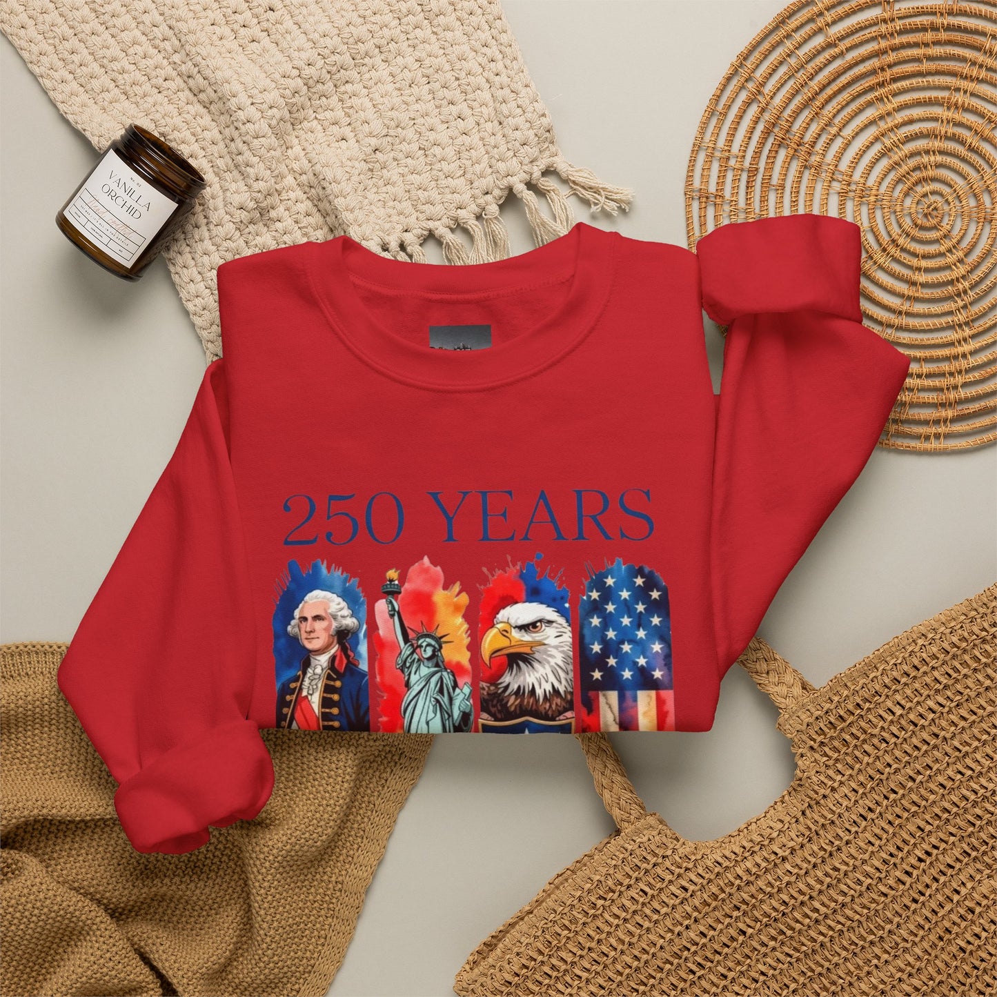 #250 250 Years American History Celebration 1776–2026 Patriotic Crewneck Sweatshirt