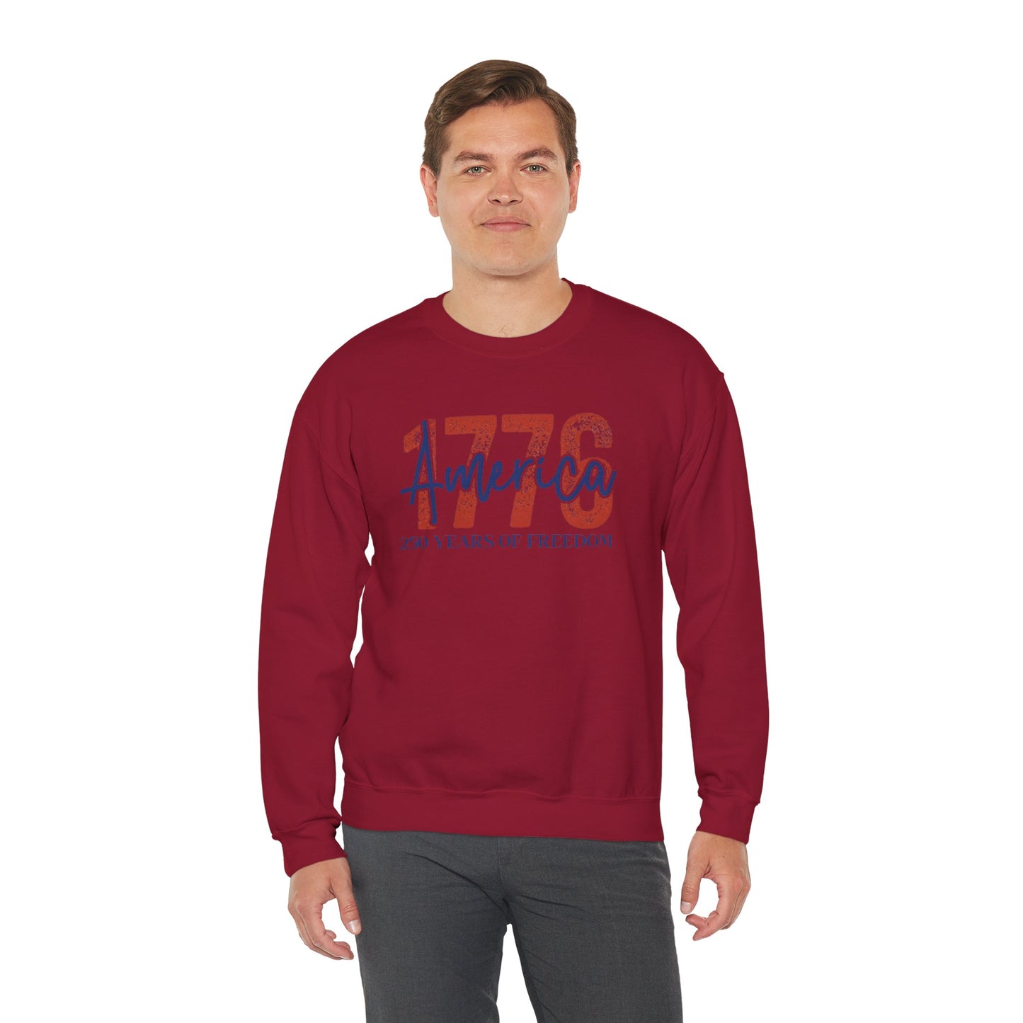 #250 1776 America: 250 Years of Freedom' Patriotic Independence Day Crewneck Sweatshirt