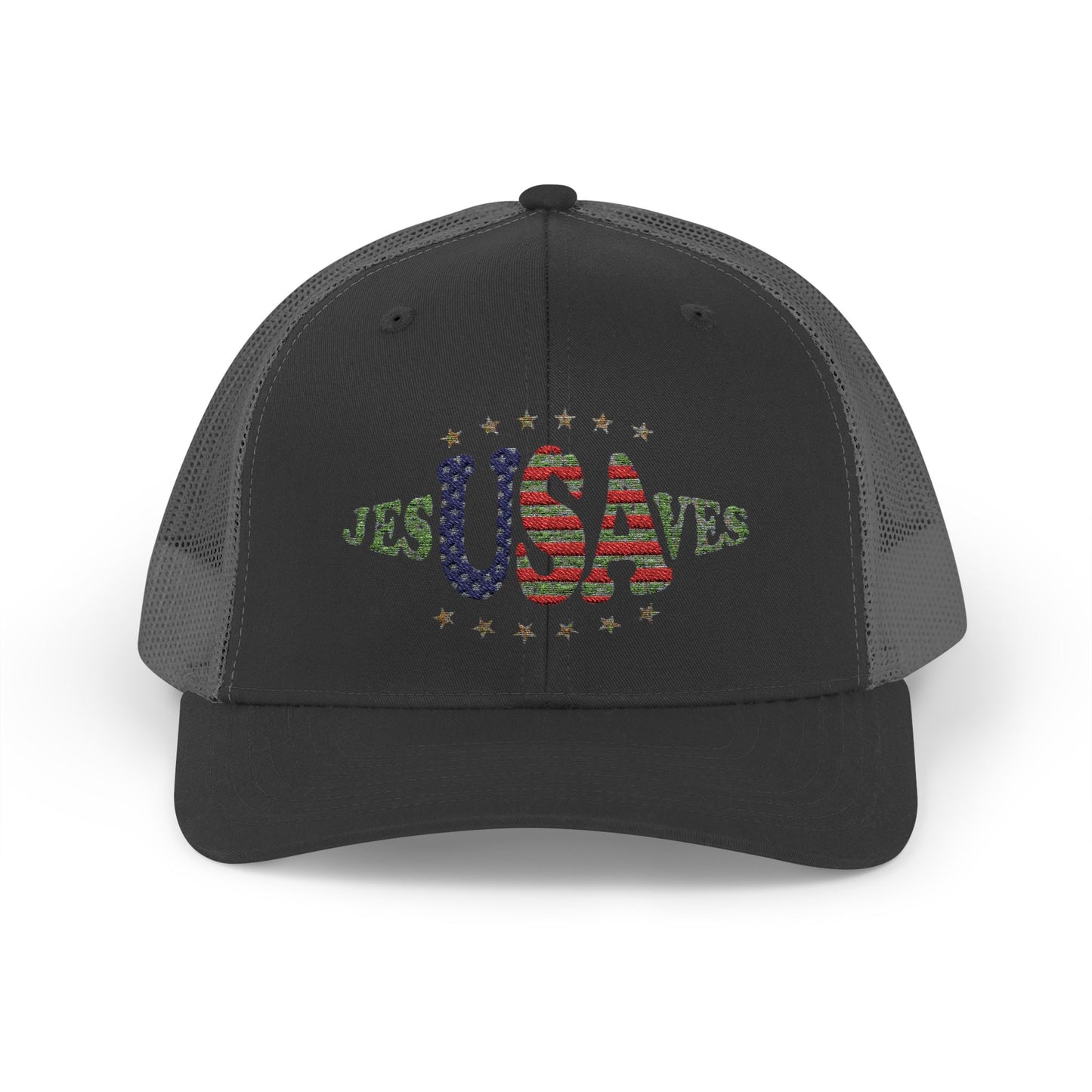 JesUSAves Patriotic Snapback Trucker Cap American Flag Christian Faith