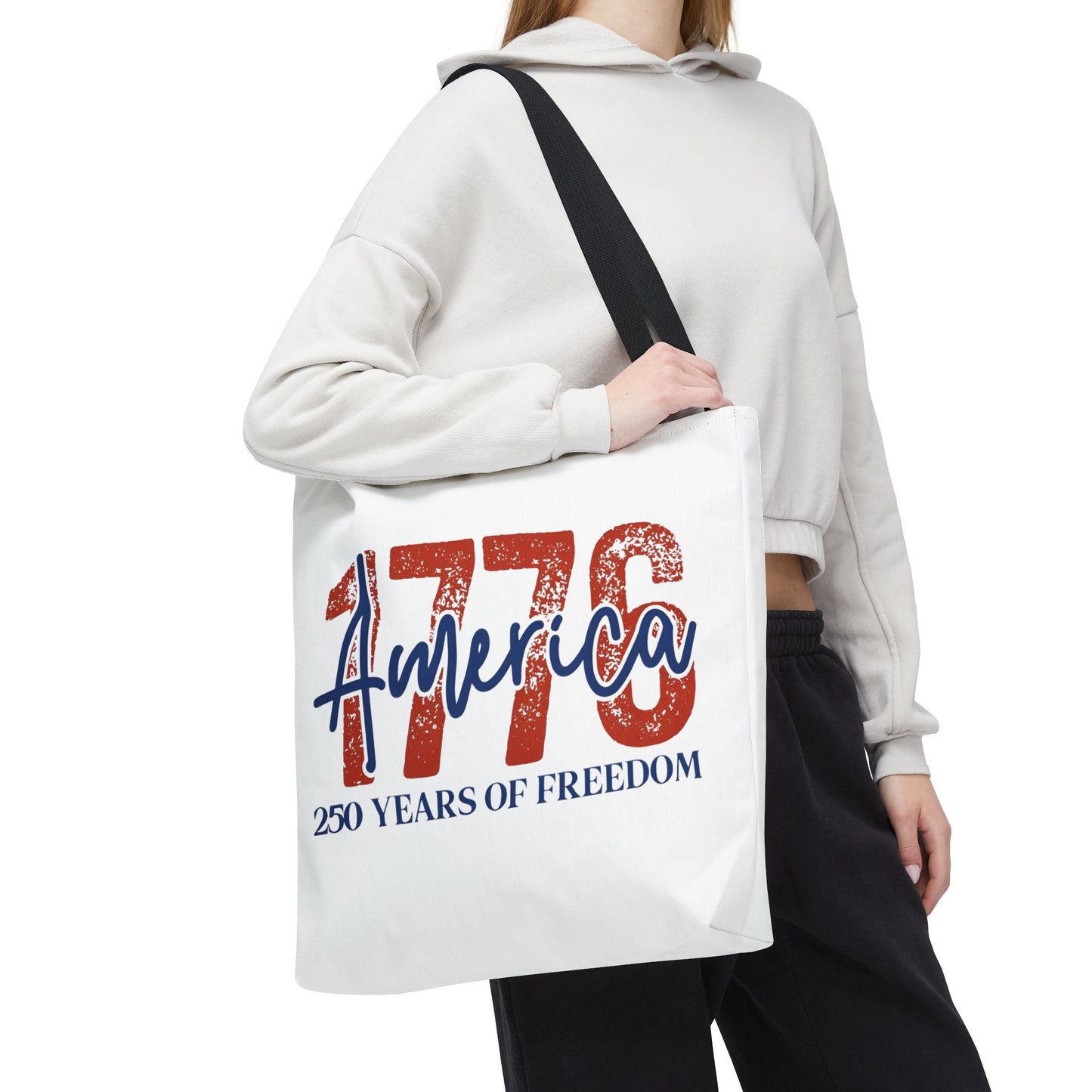 #250 1776 America: 250 Years of Freedom' Patriotic Independence Day Tote Bag