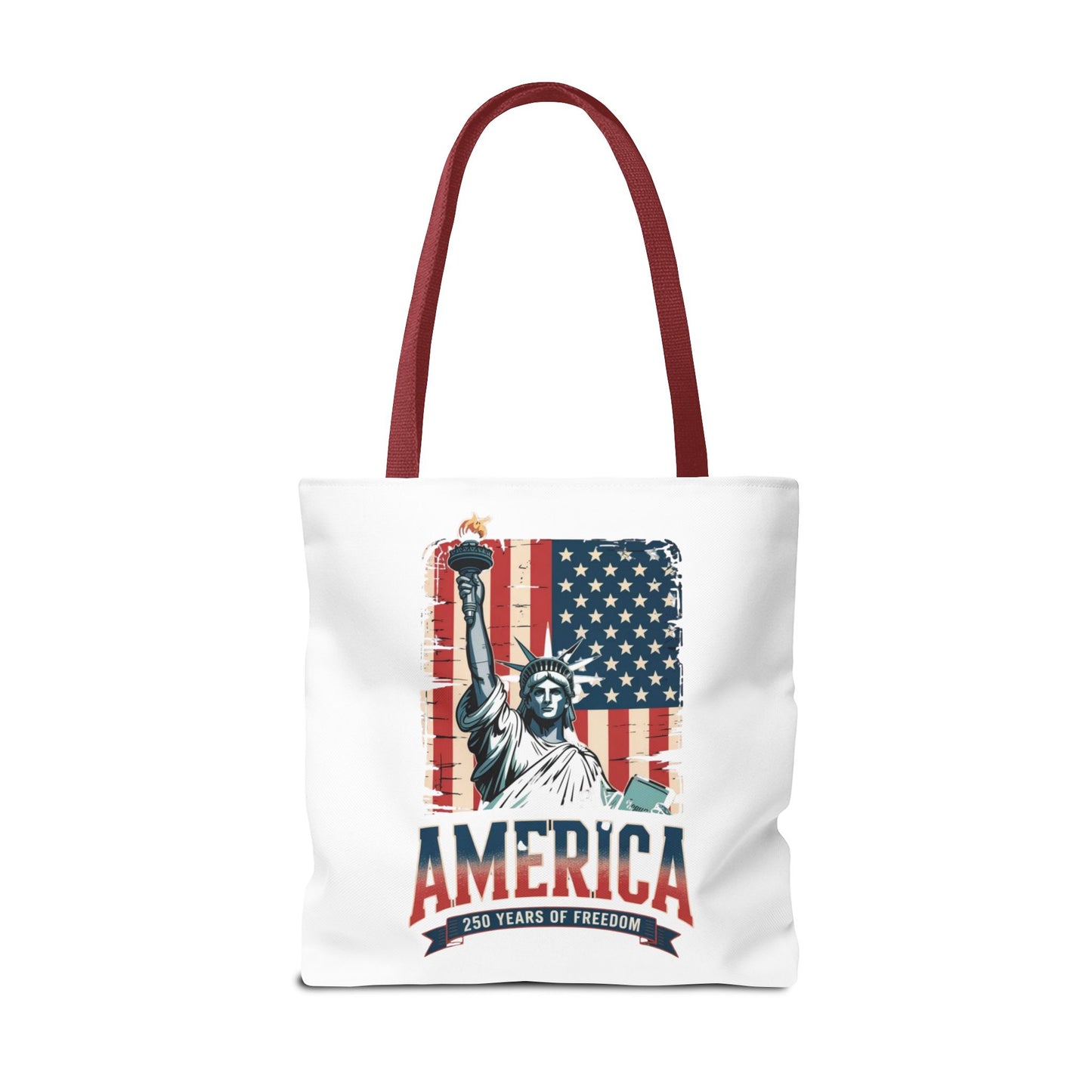 #250 Statue of Liberty American Flag 'America' Patriotic Independence Day Tote Bag