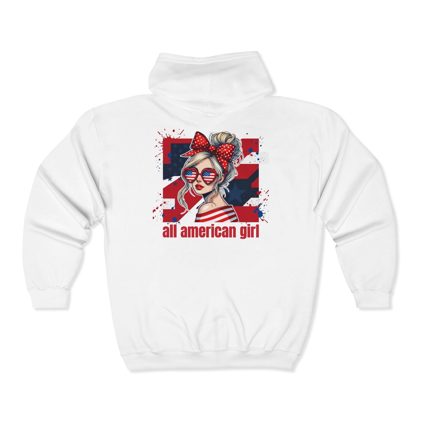 #250 All American Girl Patriotic Zip Hoodie