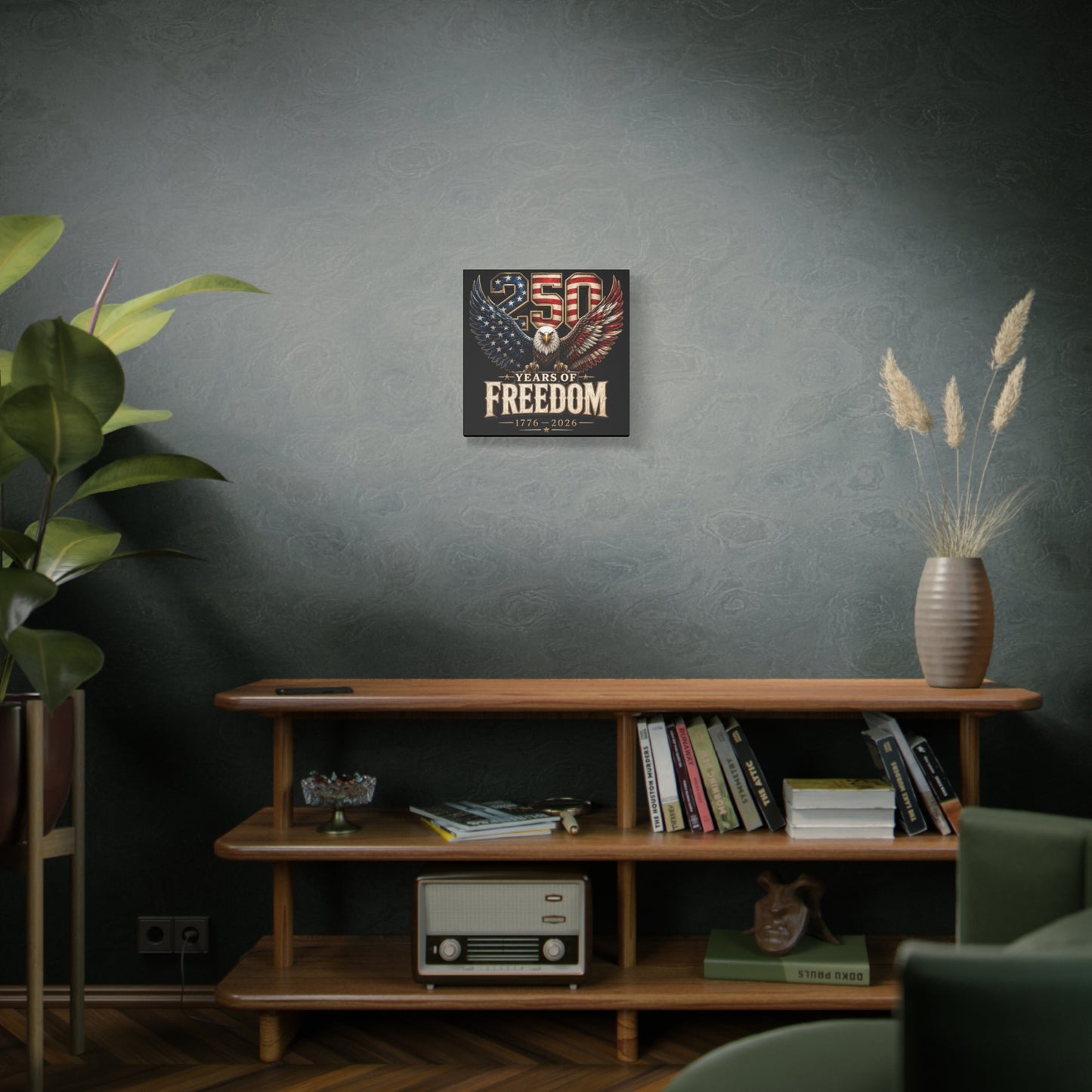 #250 250 Years of Freedom Eagle Patriotic American Flag Anniversary (1776–2026) Matte Canvas Wall Art