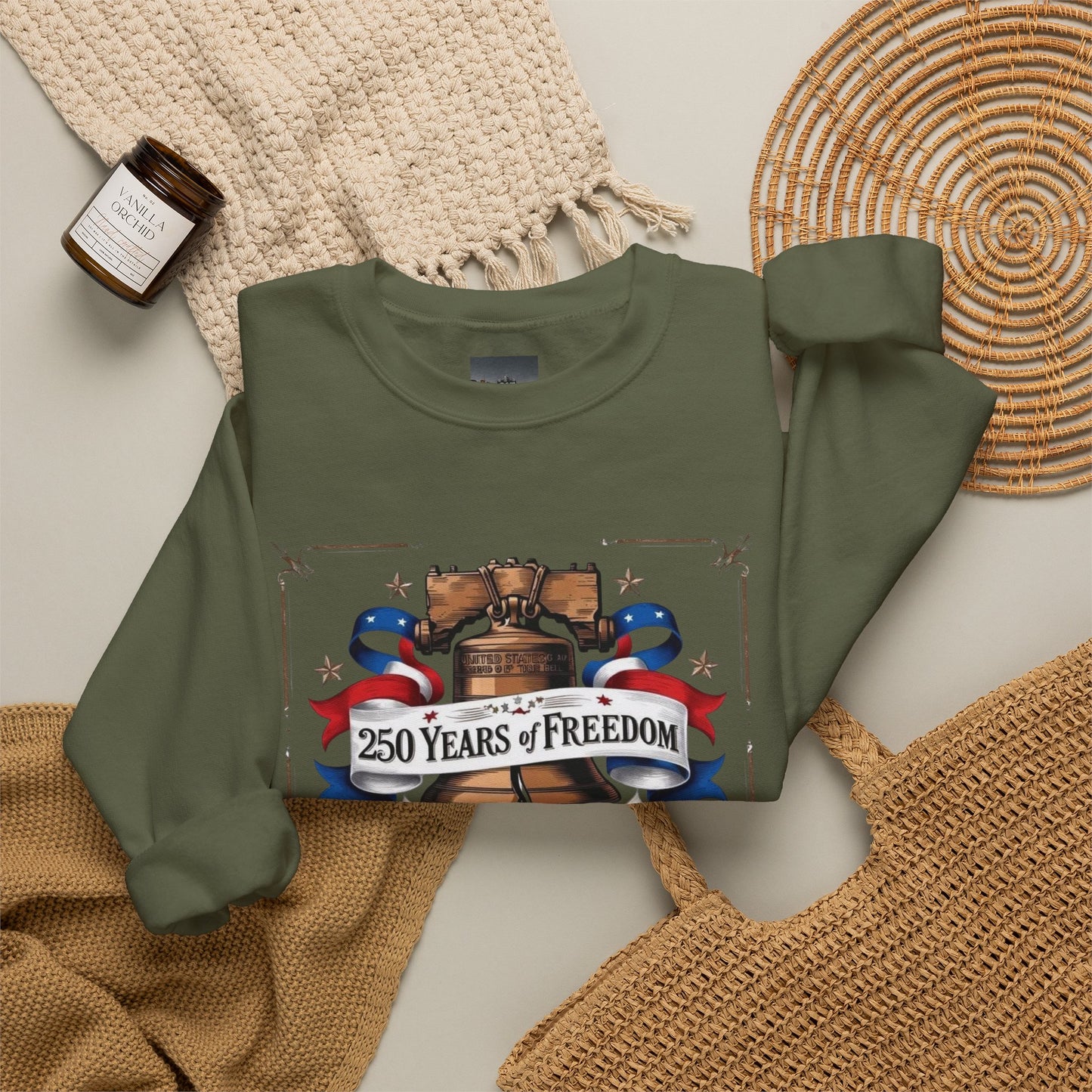 #250 250 Years of Freedom Liberty Bell Crewneck Sweatshirt