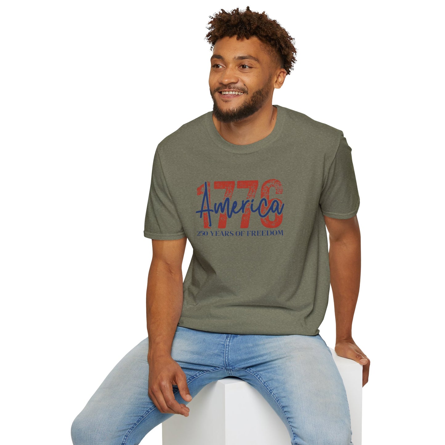 #250 1776 America: 250 Years of Freedom' Patriotic Independence Day Soft-Style Tee