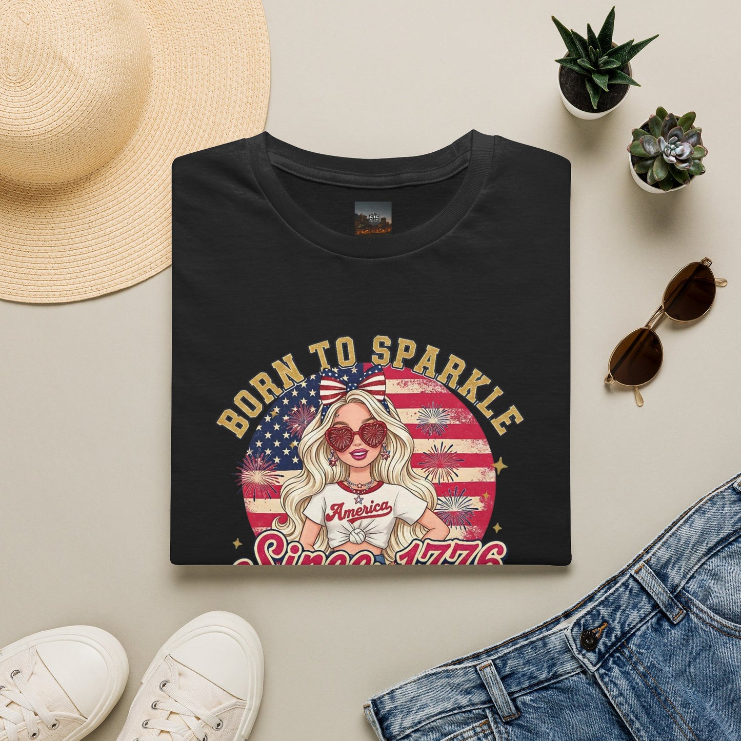 #250 "Born to Sparkle Since 1776" Patriotic T-Shirt