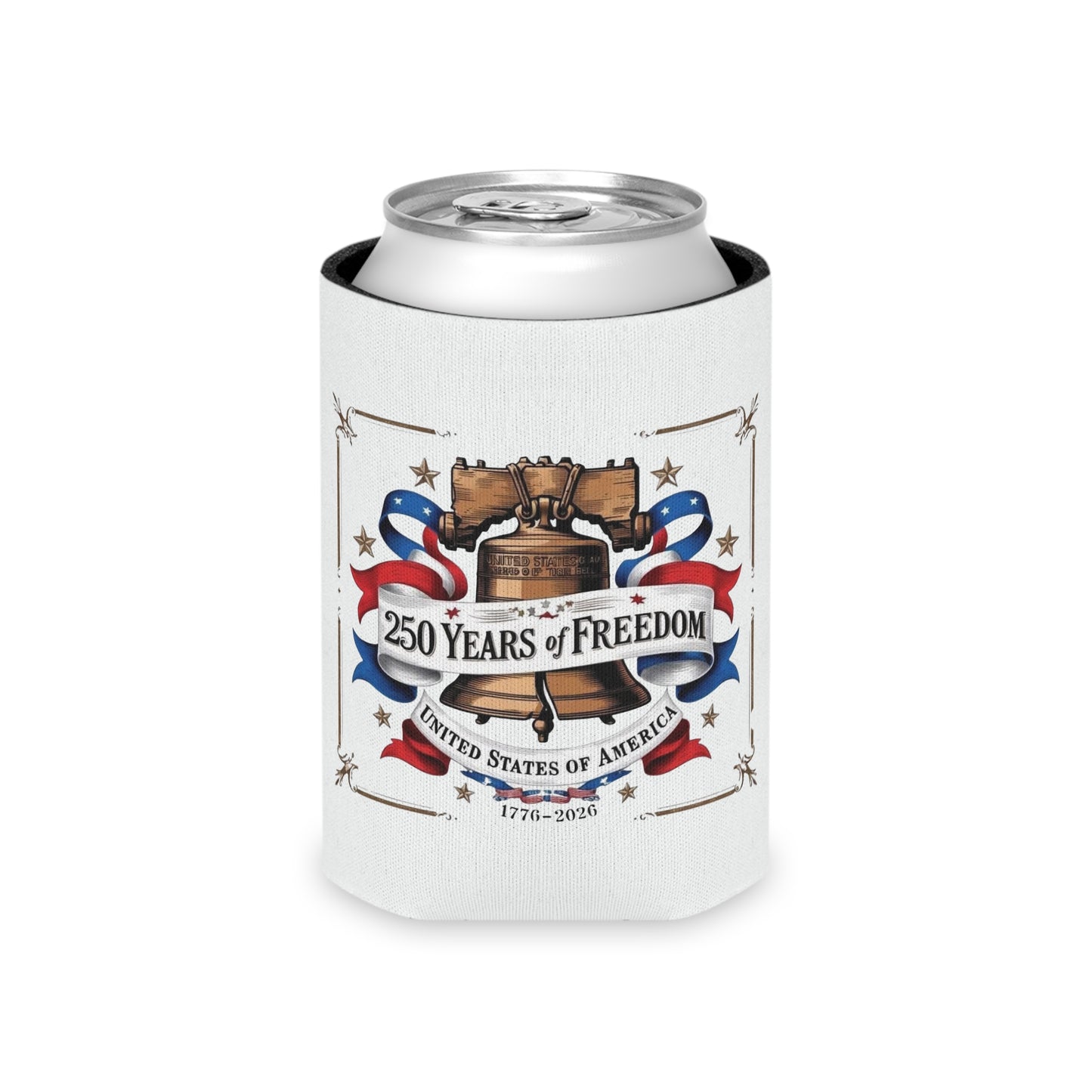 #250 250 Years of Freedom Liberty Bell Can Cooler - Beverage Koozie