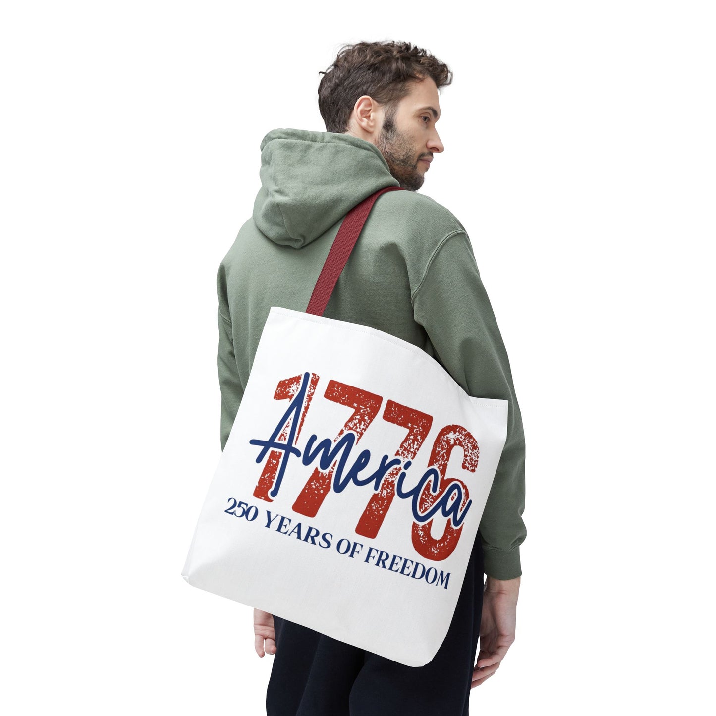 #250 1776 America: 250 Years of Freedom' Patriotic Independence Day Tote Bag