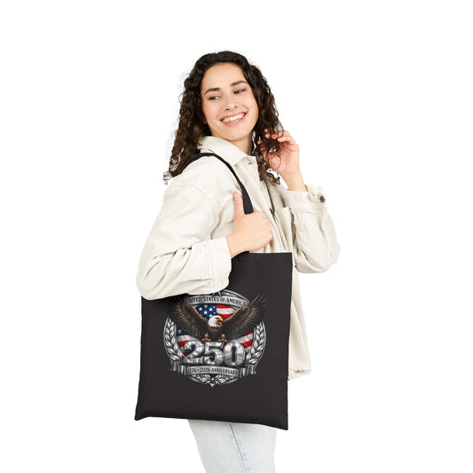 #250 Patriotic Bald Eagle 250 United States Emblem Canvas Tote