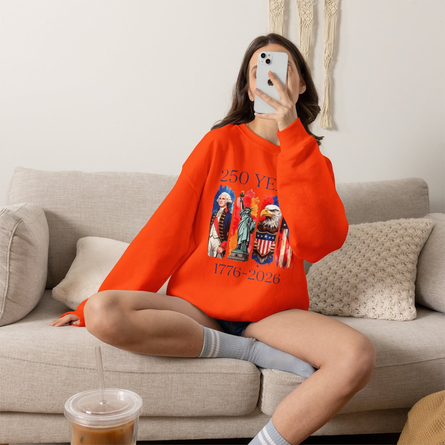 #250 250 Years American History Celebration 1776–2026 Patriotic Crewneck Sweatshirt