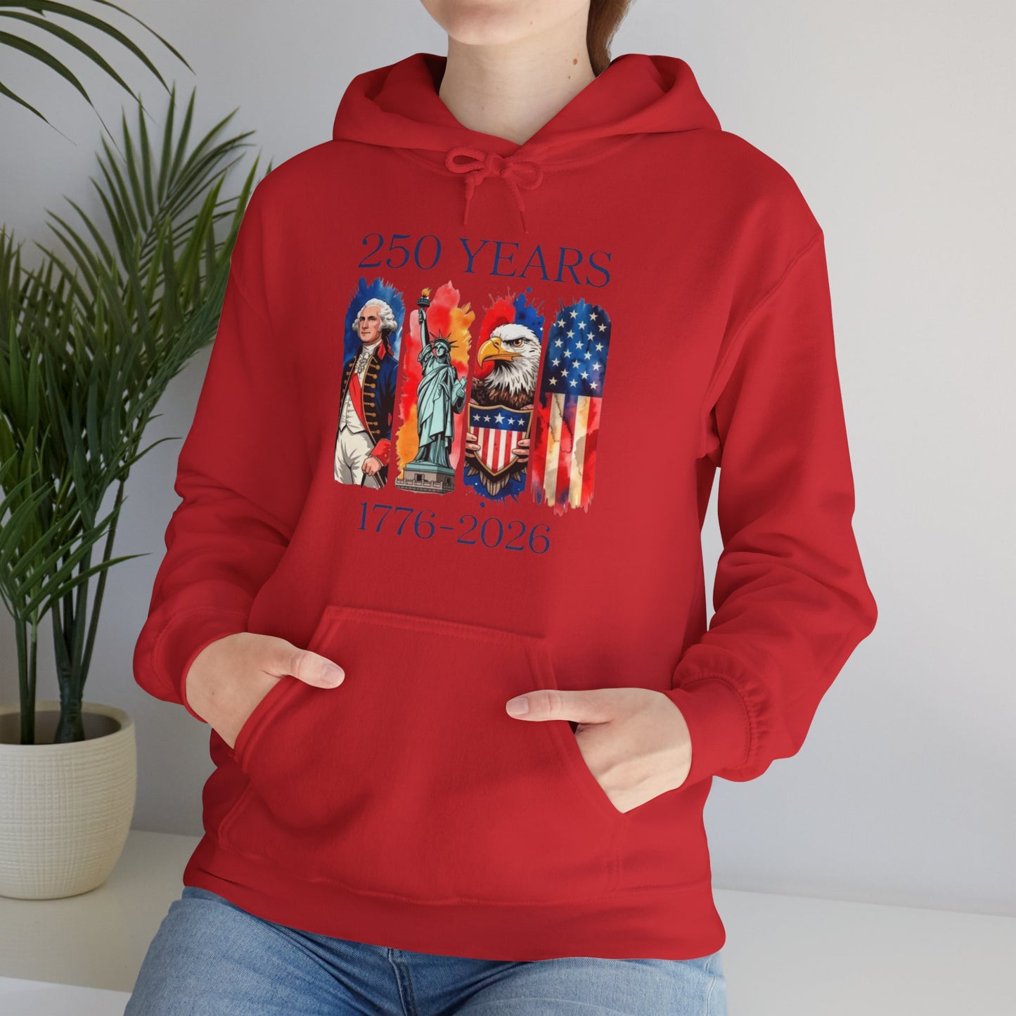 #250 250 Years American History Celebration 1776–2026 Patriotic Hoodie