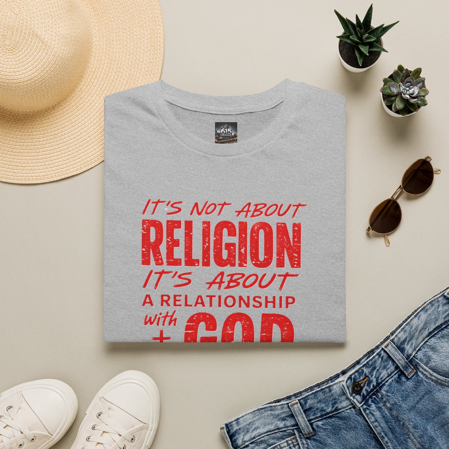 It's Not About Religion, It's About a Relationship with God - Christian Message T-Shirt