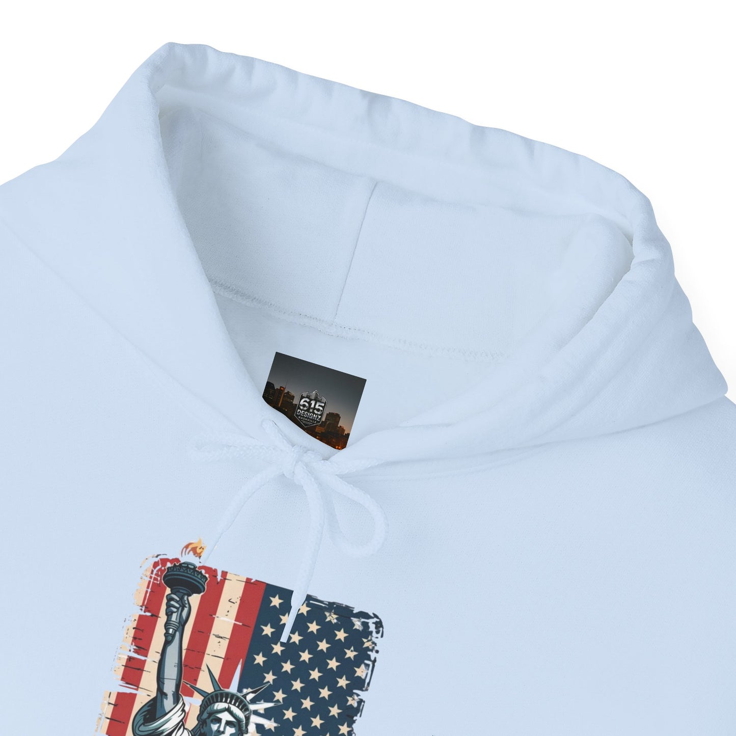 #250 Statue of Liberty American Flag 'America' Patriotic Independence Day Hoodie