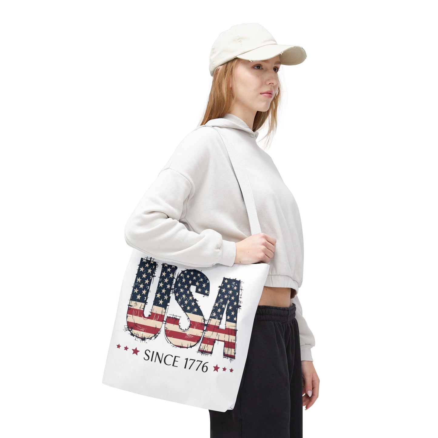#250 USA Flag "USA Since 1776" Patriotic Tote Bag