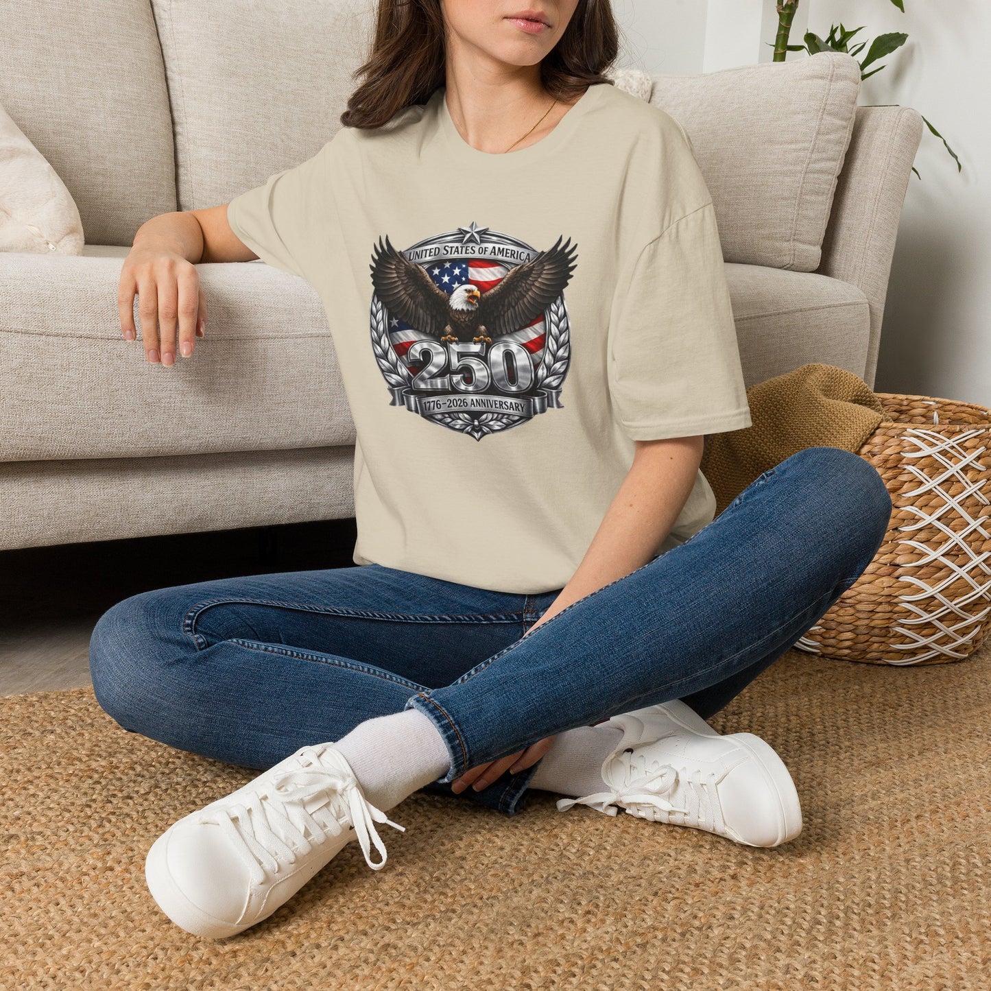#250 Patriotic Bald Eagle 250 United States Emblem T-Shirt