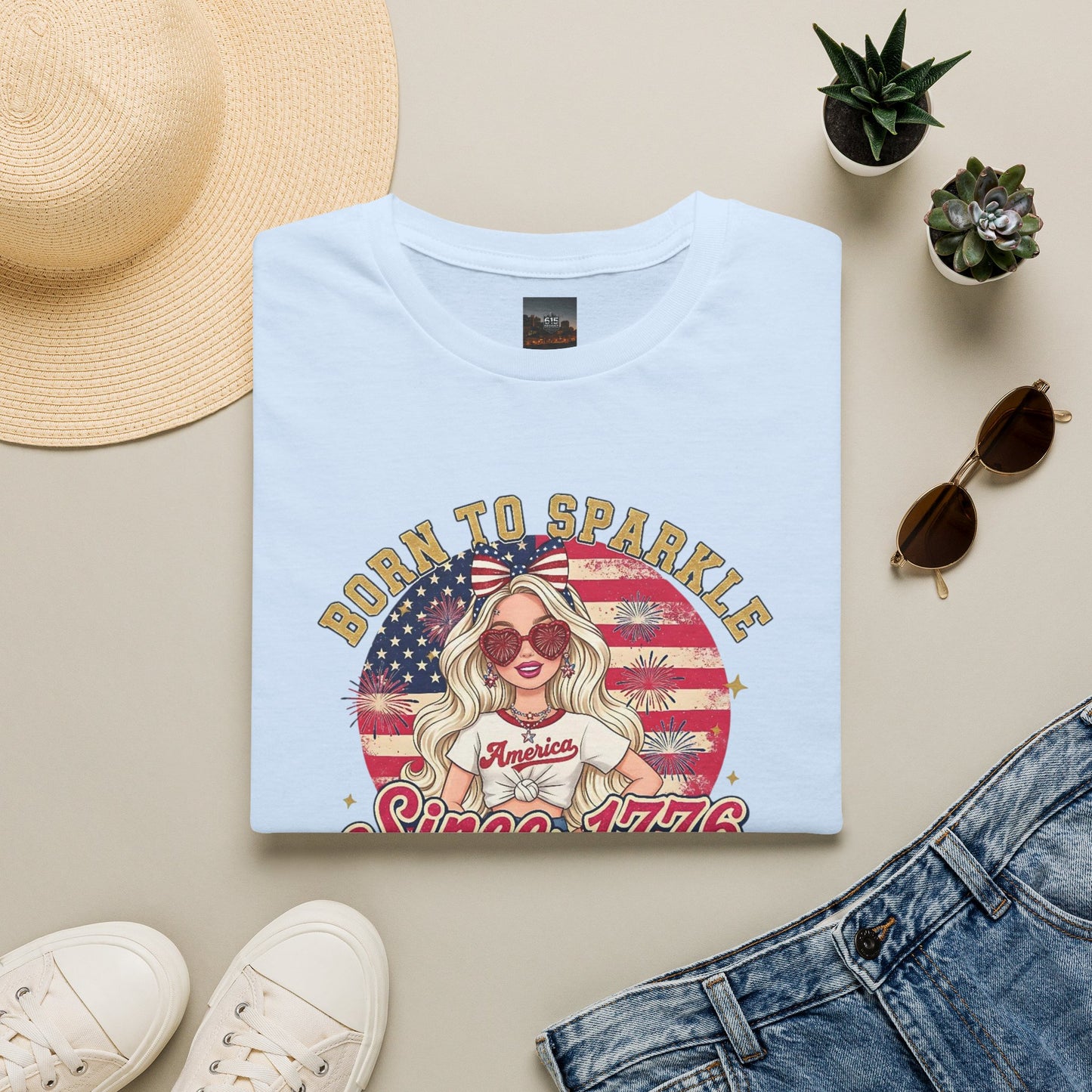 #250 "Born to Sparkle Since 1776" Patriotic T-Shirt