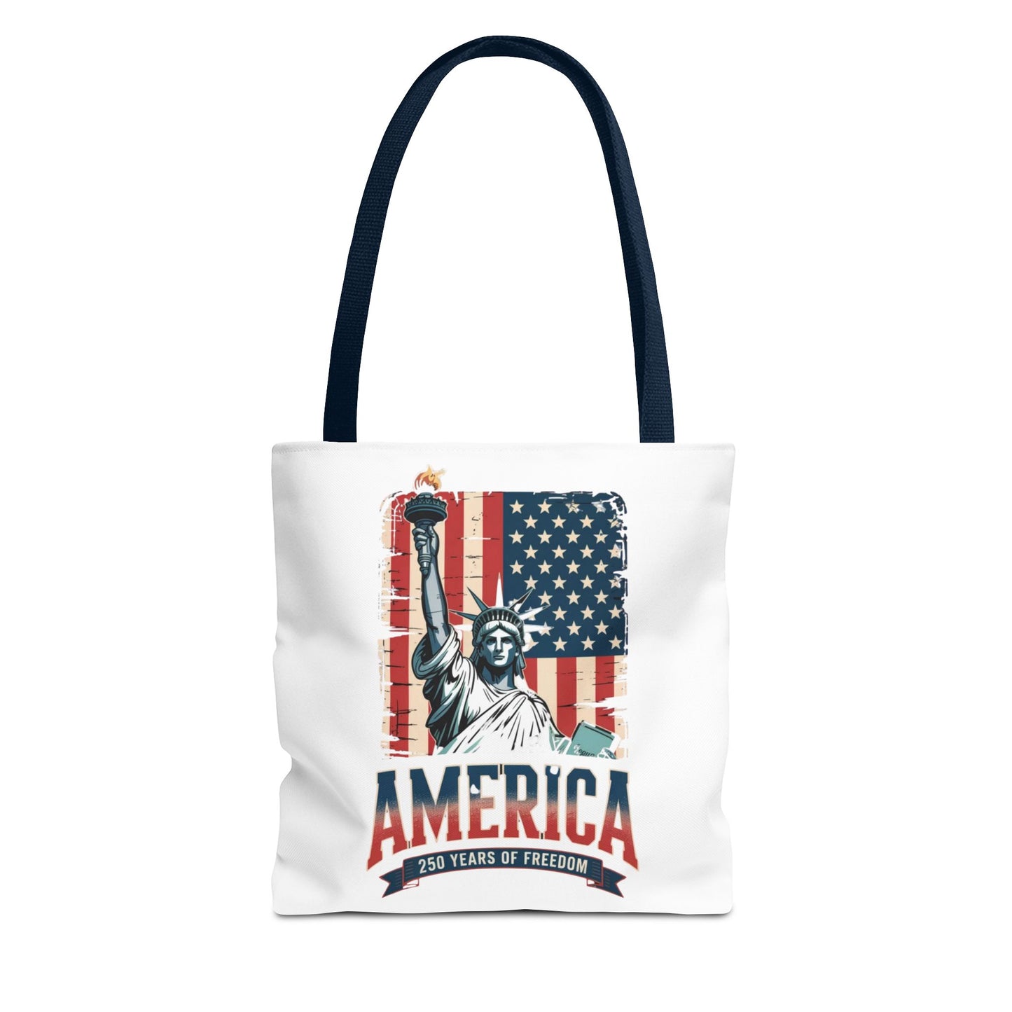 #250 Statue of Liberty American Flag 'America' Patriotic Independence Day Tote Bag