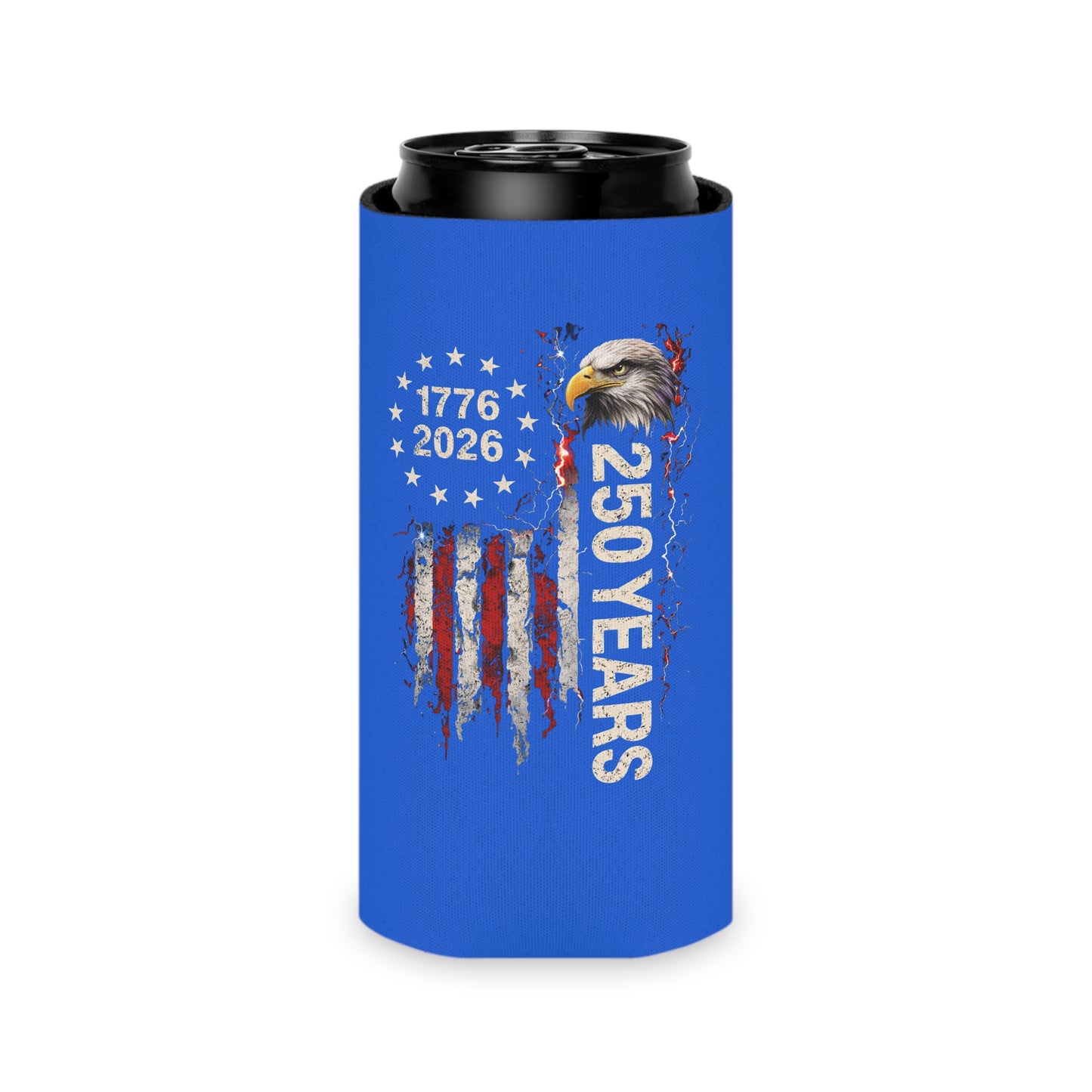 #250 1776-2026 250 Years USA Bicentennial Eagle Can Cooler - Beverage Koozie