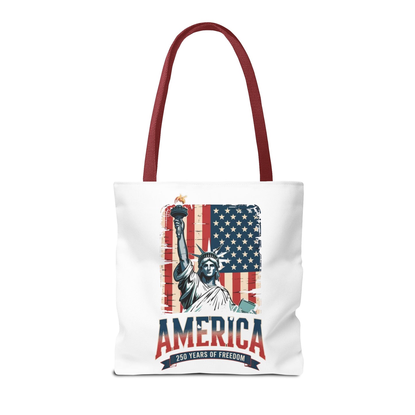 #250 Statue of Liberty American Flag 'America' Patriotic Independence Day Tote Bag