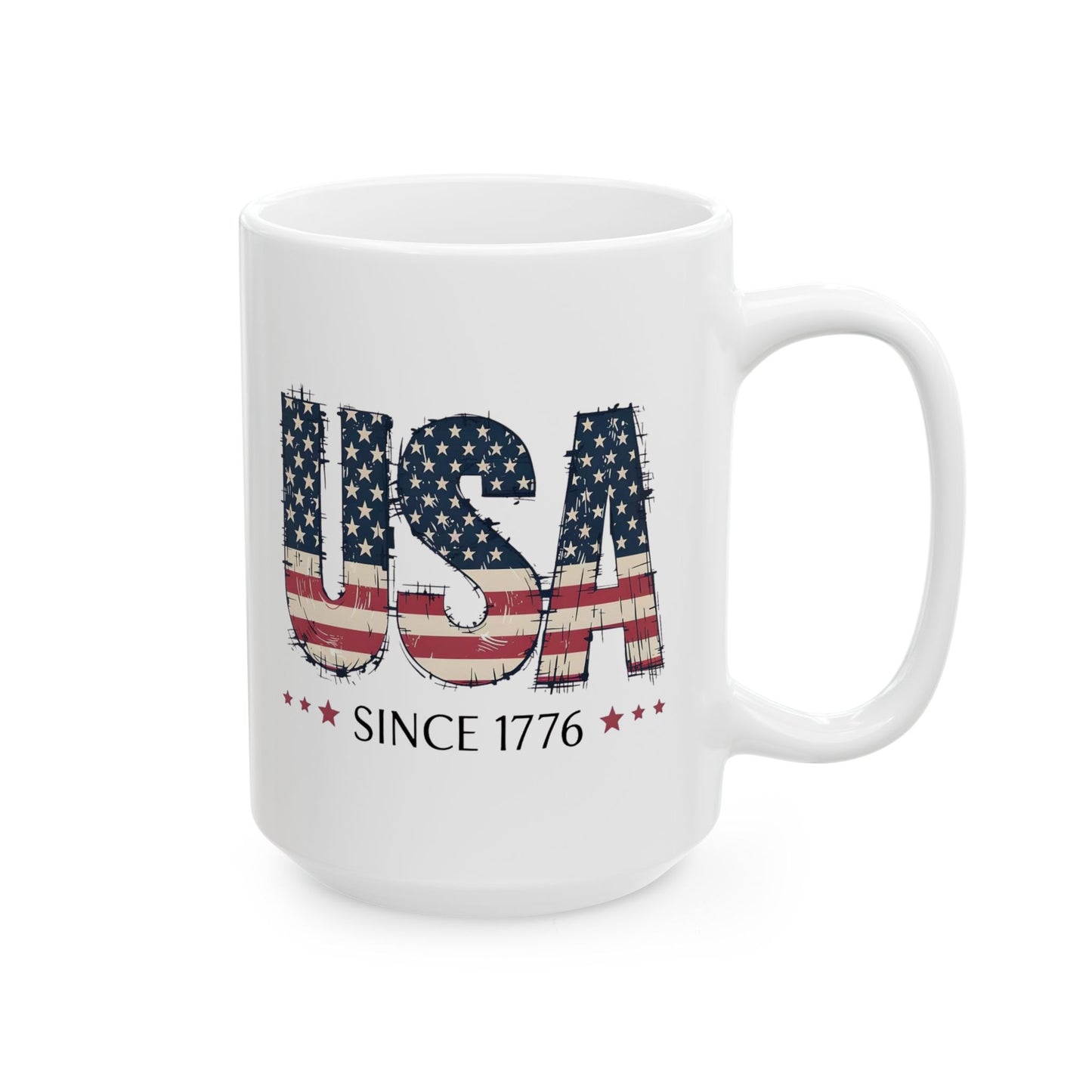 #250 USA Flag "USA Since 1776" Patriotic 'Ceramic Mug Coffee Cup (11oz, 15oz)