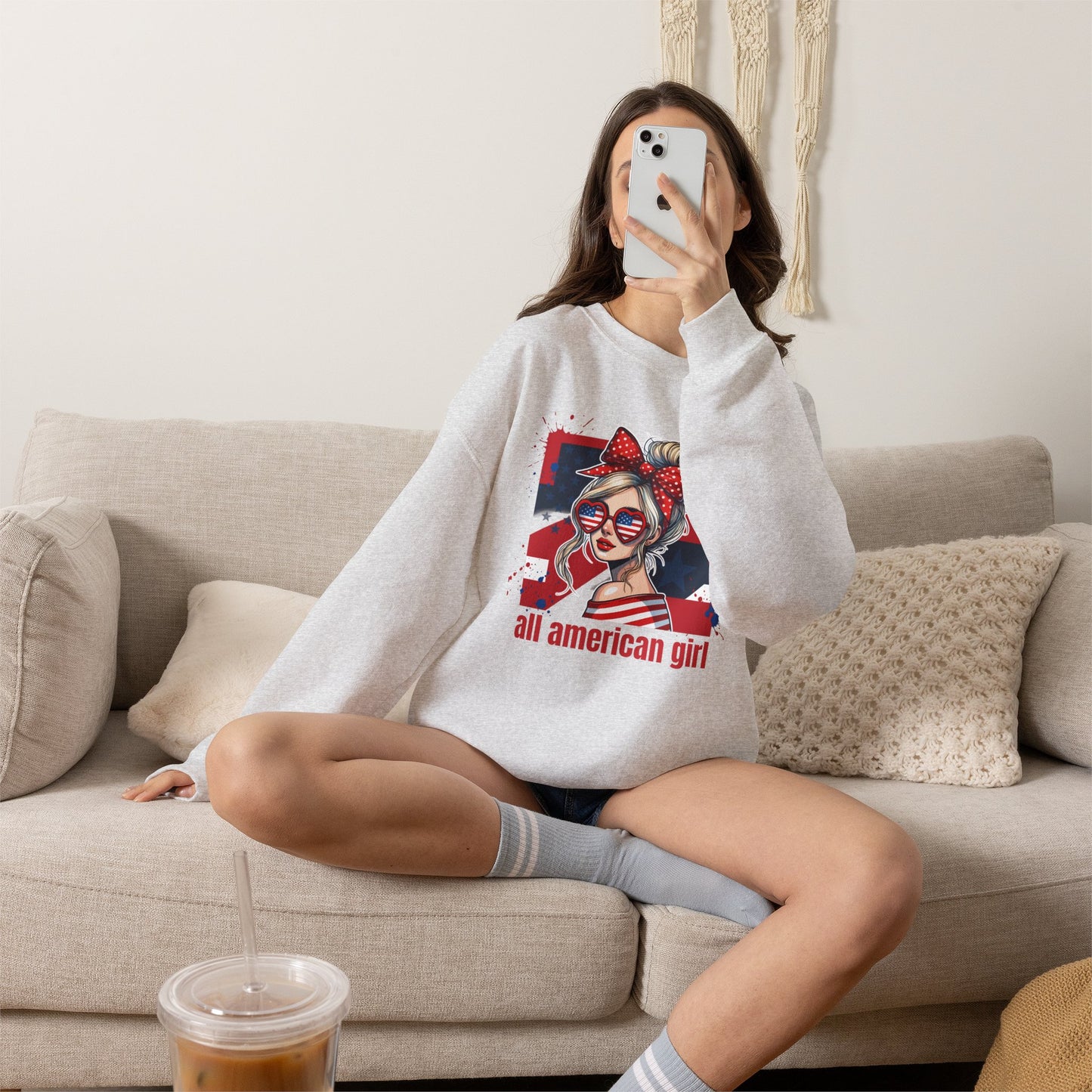 #250 All American Girl Patriotic Sweatshirt