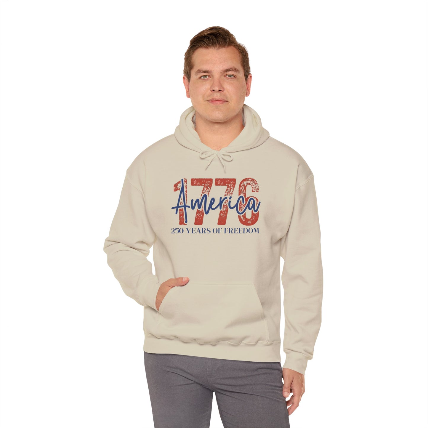 #250 1776 America: 250 Years of Freedom' Patriotic Independence Day Hoodie