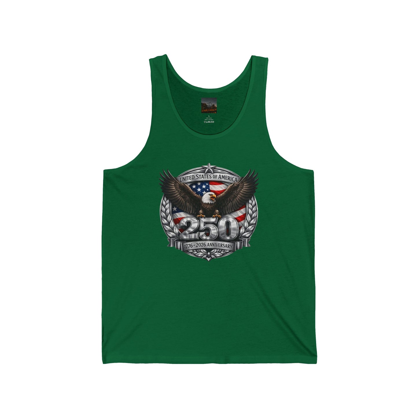 #250 Patriotic Bald Eagle 250 United States Emblem Jersey Tank Top