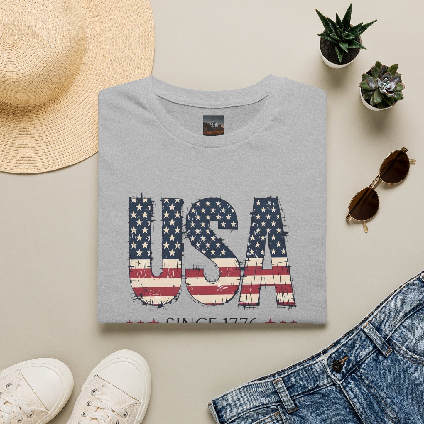 #250 USA Flag "USA Since 1776" Patriotic T-Shirt