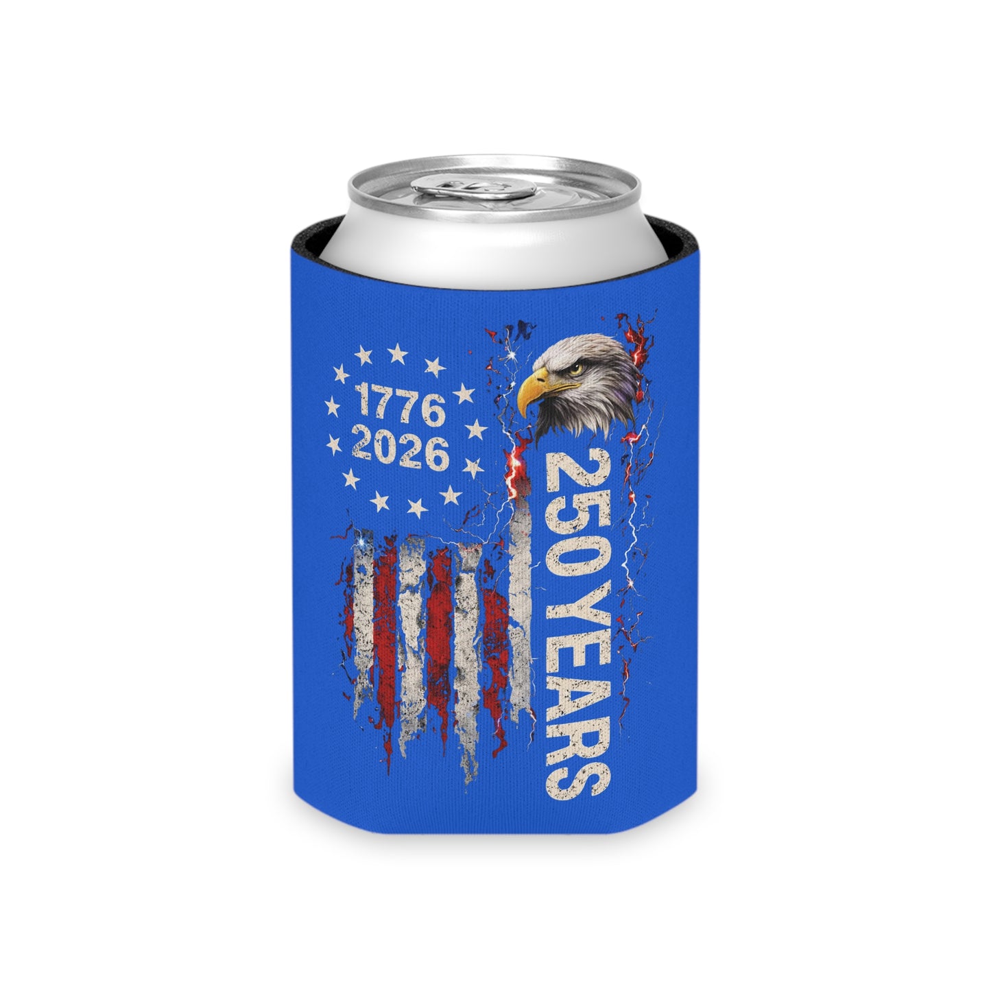 #250 1776-2026 250 Years USA Bicentennial Eagle Can Cooler - Beverage Koozie