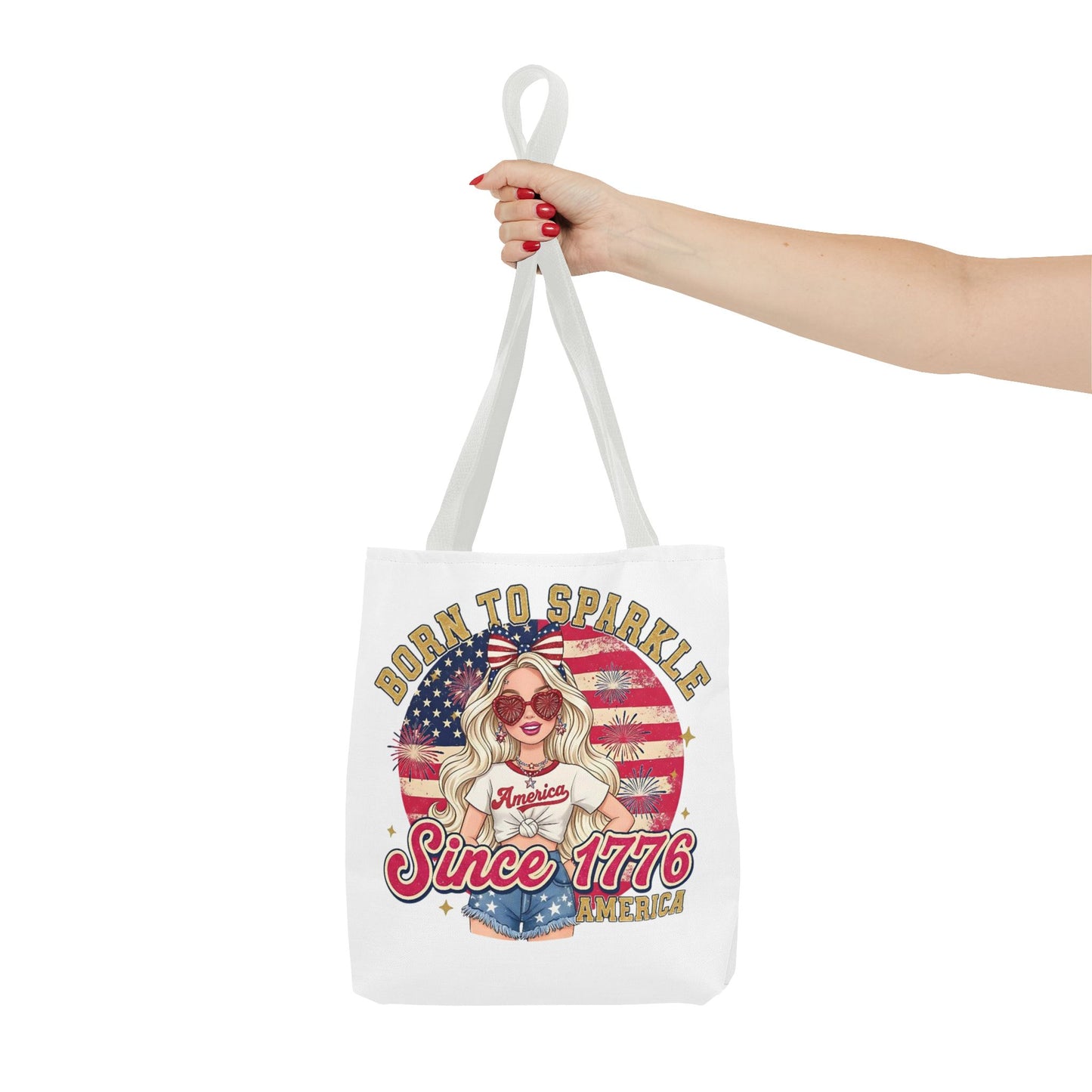 #250 "Born to Sparkle Since 1776" Patriotic Tote Bag