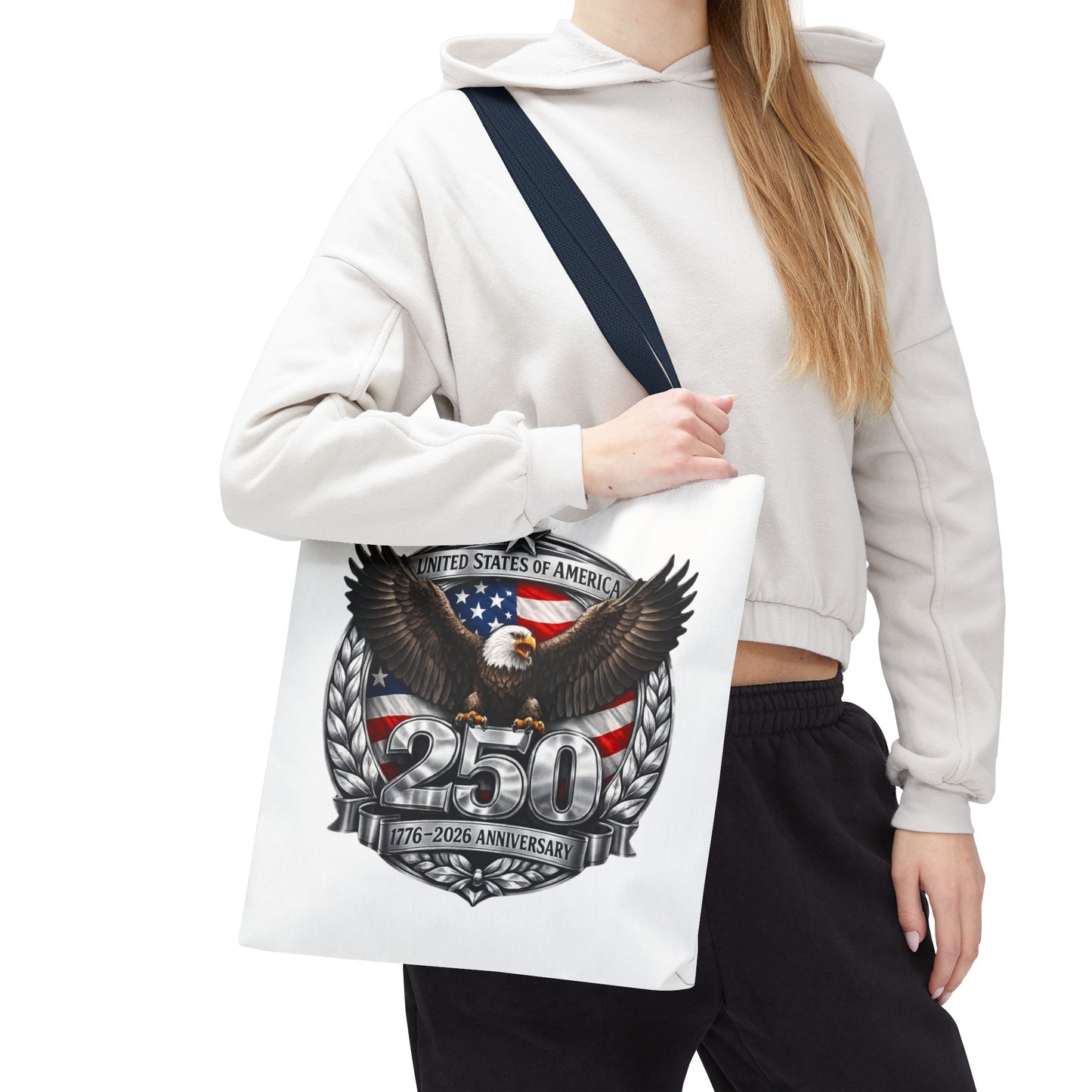 #250 Patriotic Bald Eagle 250 United States Emblem Tote Bag