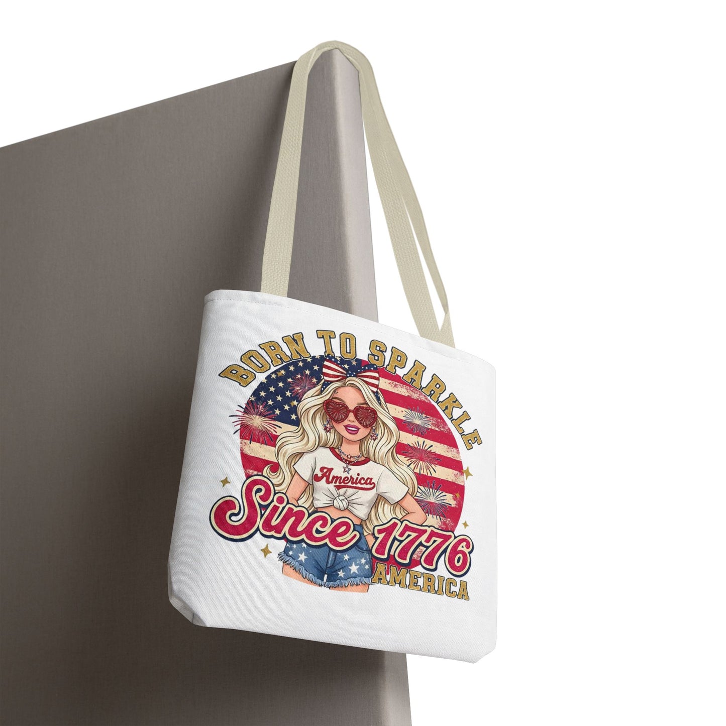 #250 "Born to Sparkle Since 1776" Patriotic Tote Bag