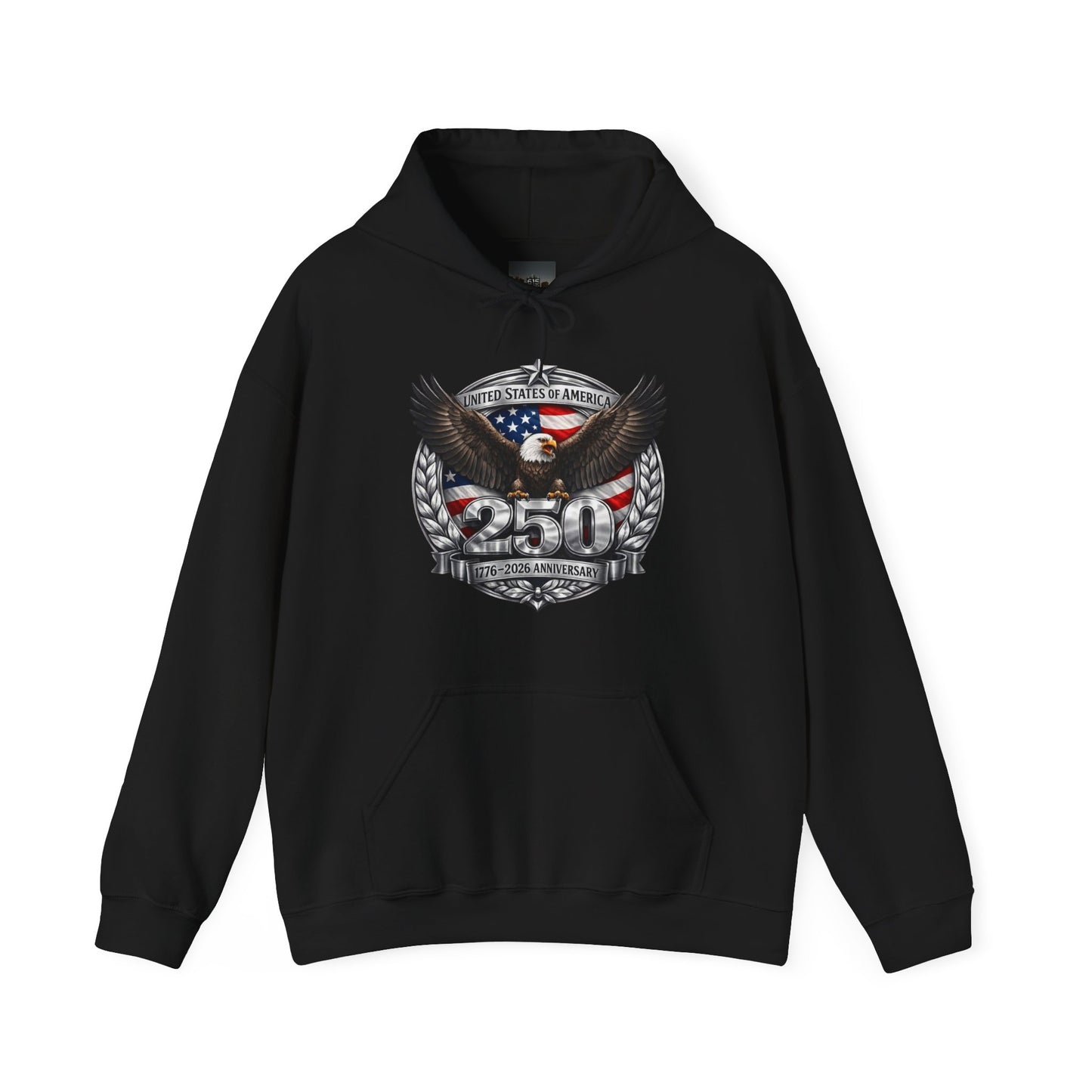 #250 Patriotic Bald Eagle 250 United States Emblem Hoodie