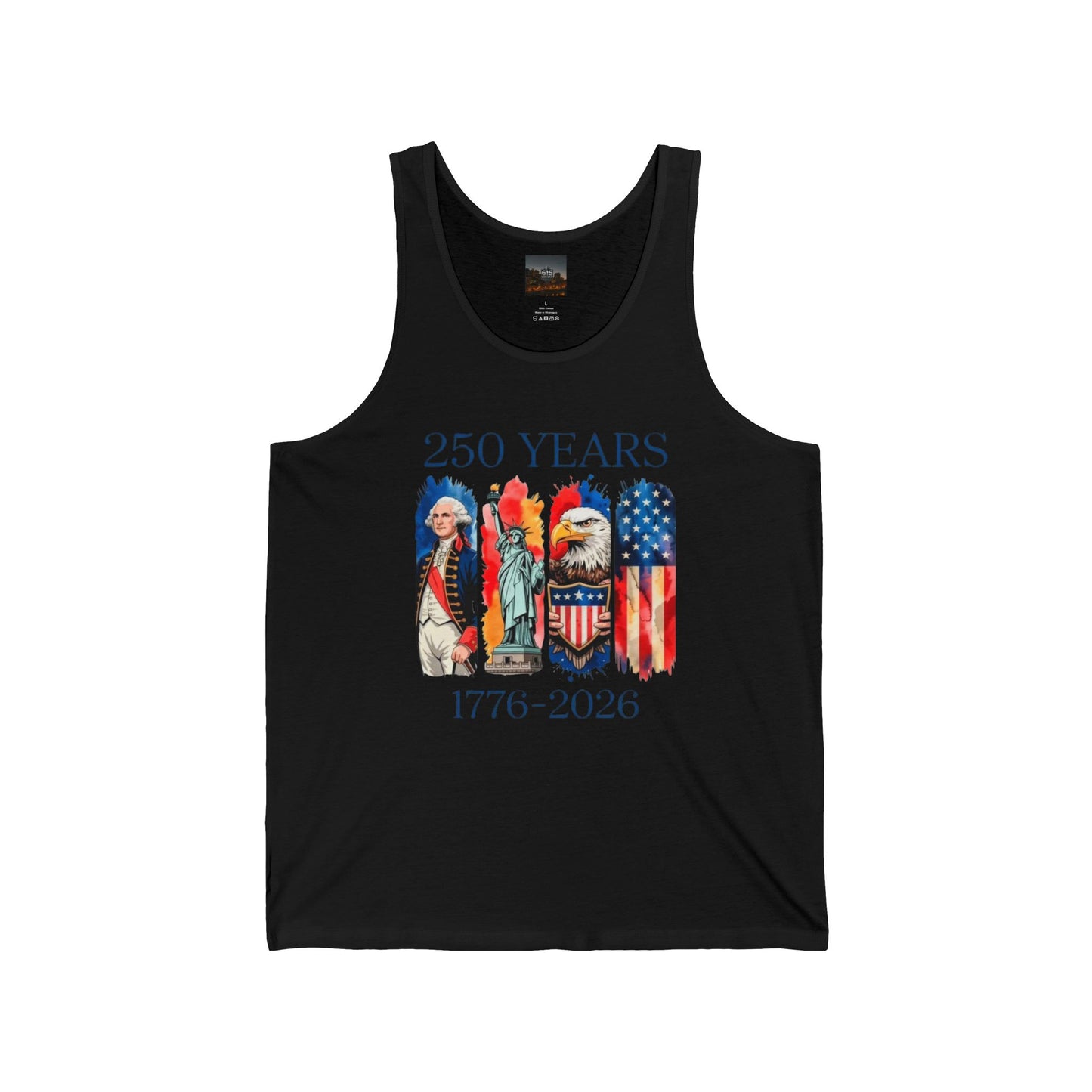 #250 250 Years American History Celebration 1776–2026 Patriotic Jersey Tank Top