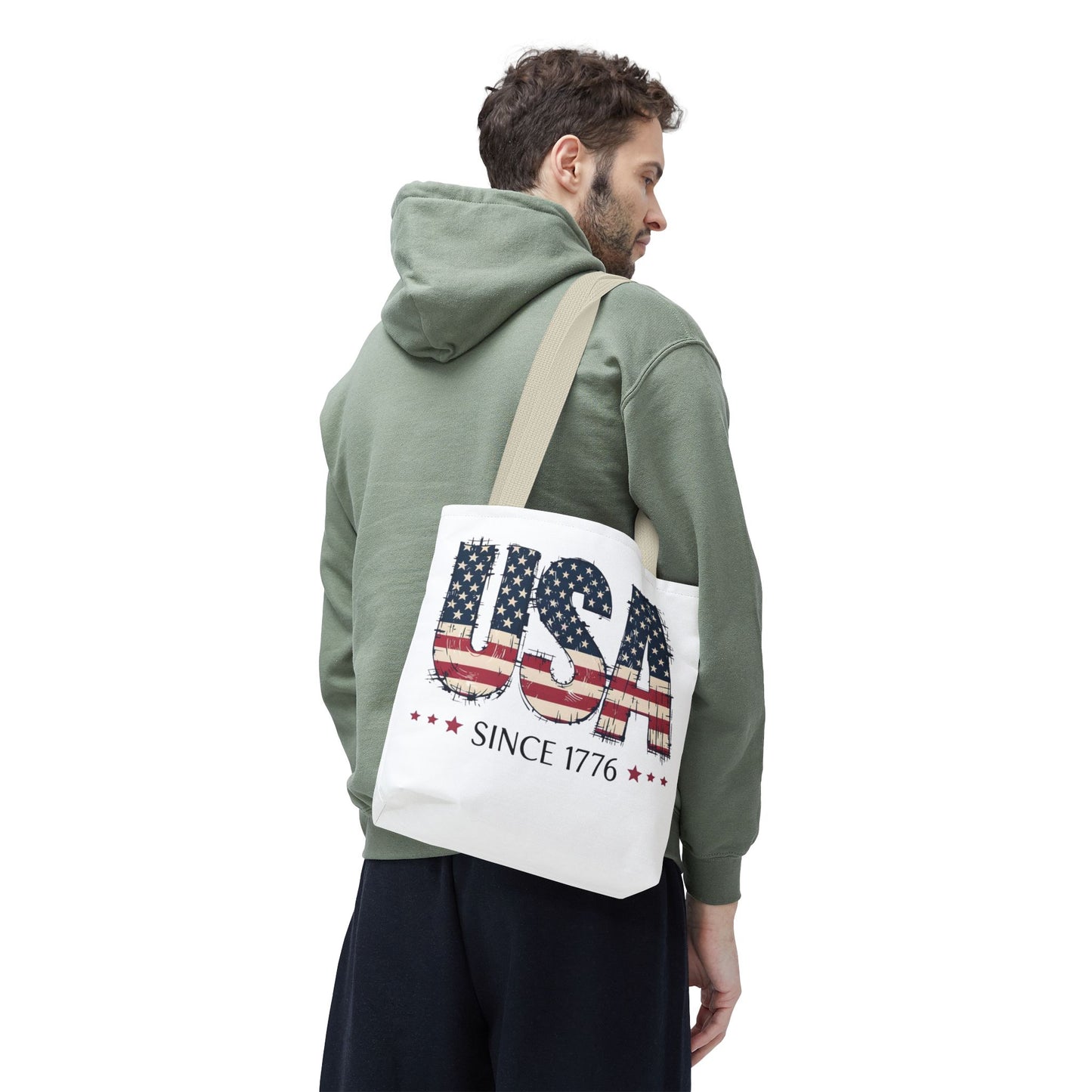 #250 USA Flag "USA Since 1776" Patriotic Tote Bag