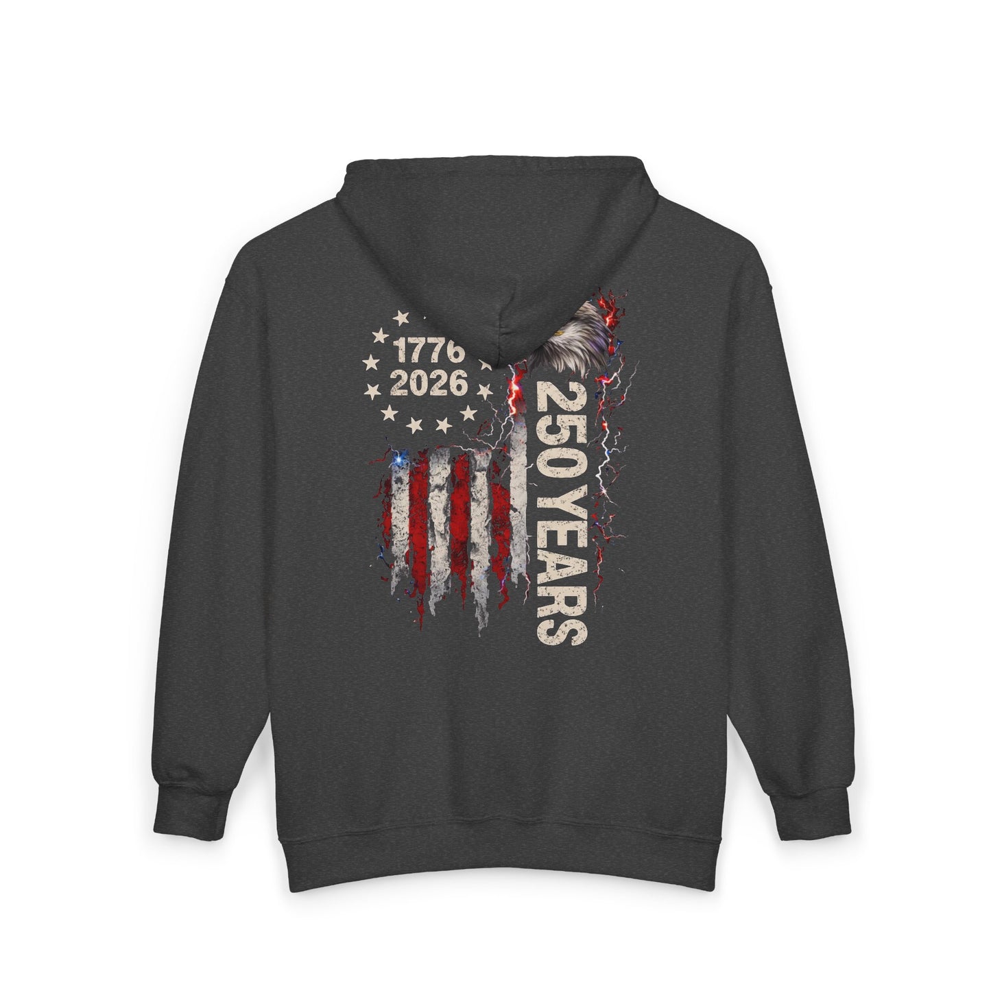 #250 1776-2026 250 Years USA Bicentennial Eagle Zip Hoodie
