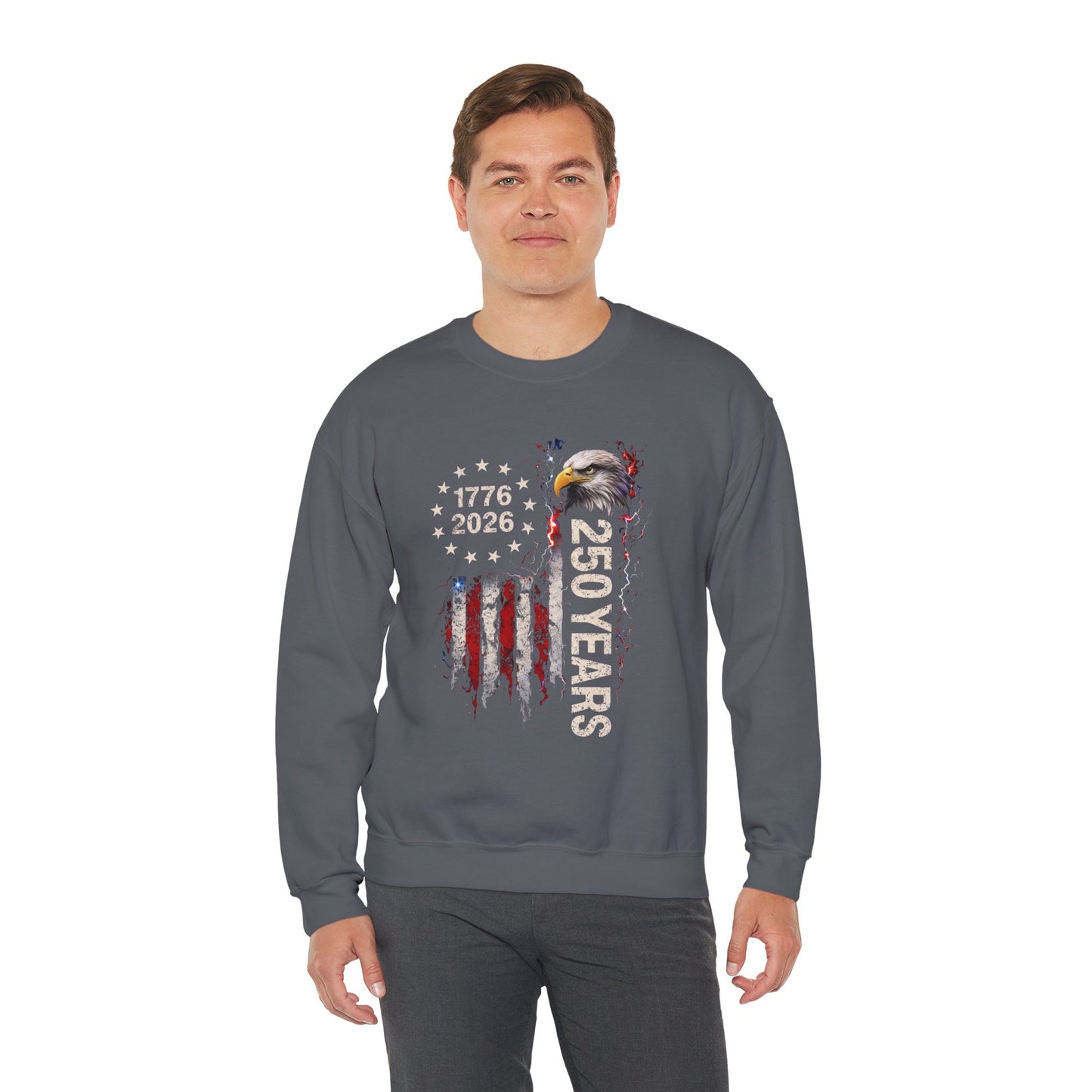 #250 1776-2026 250 Years USA Bicentennial Eagle Crewneck Sweatshirt