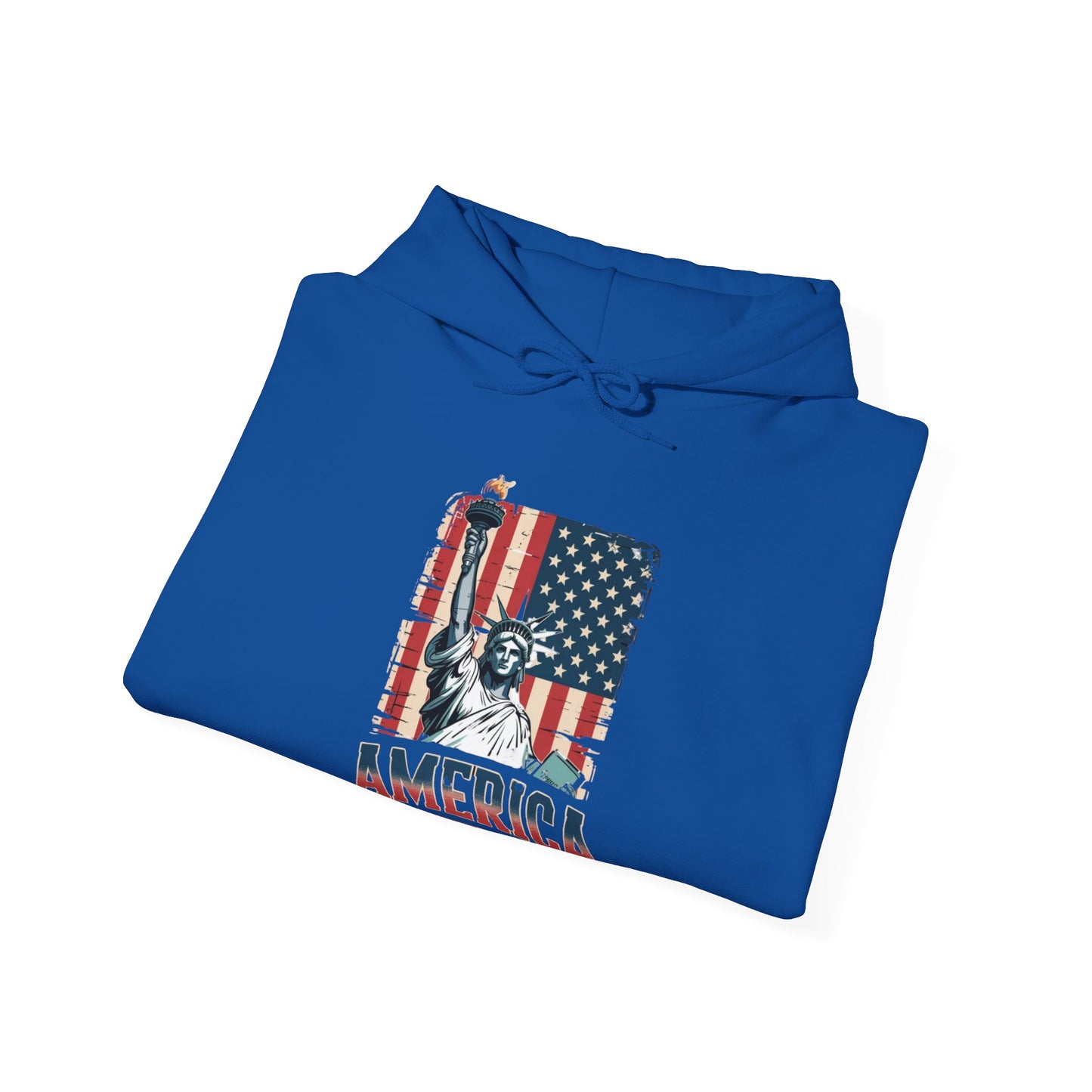 #250 Statue of Liberty American Flag 'America' Patriotic Independence Day Hoodie