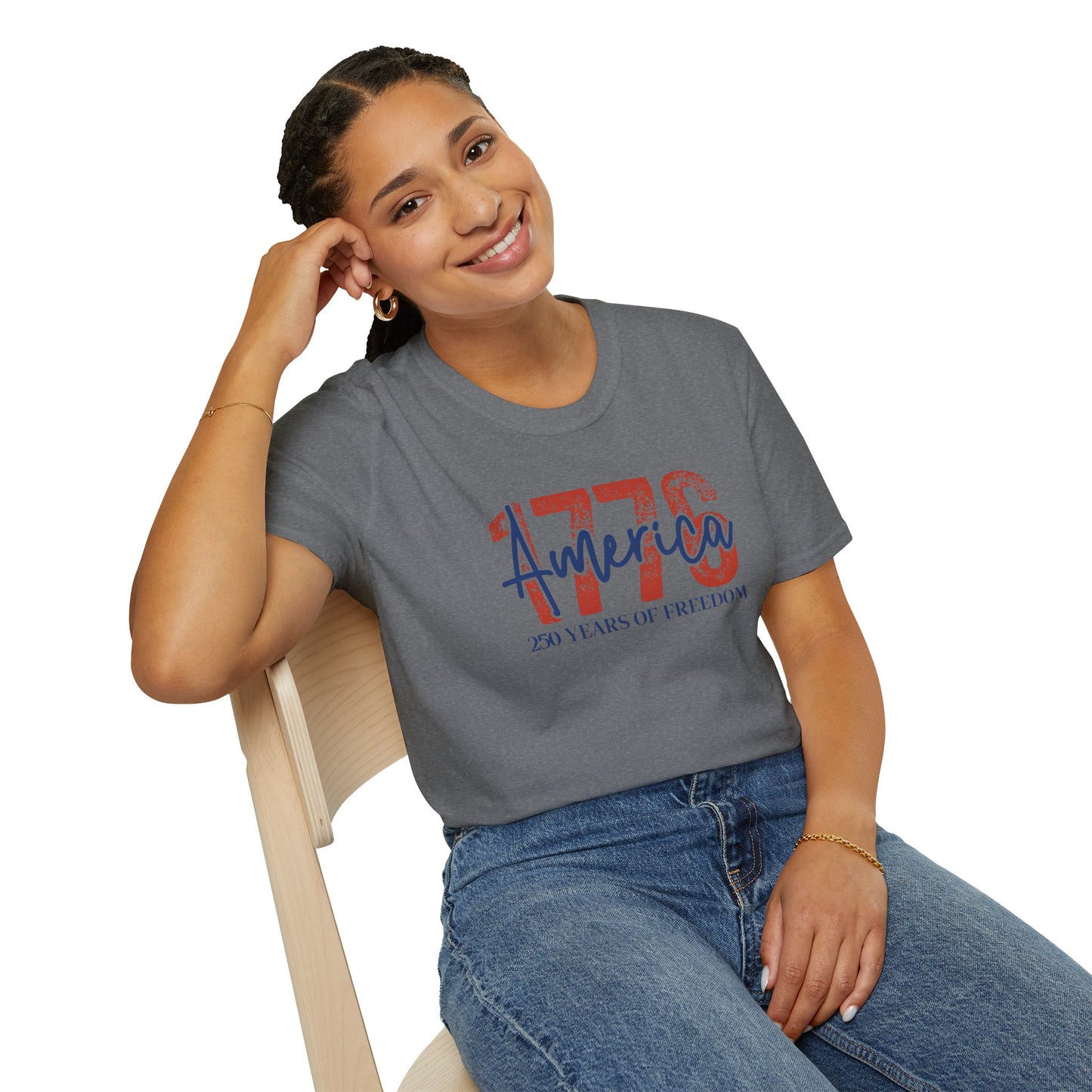 #250 1776 America: 250 Years of Freedom' Patriotic Independence Day Soft-Style Tee