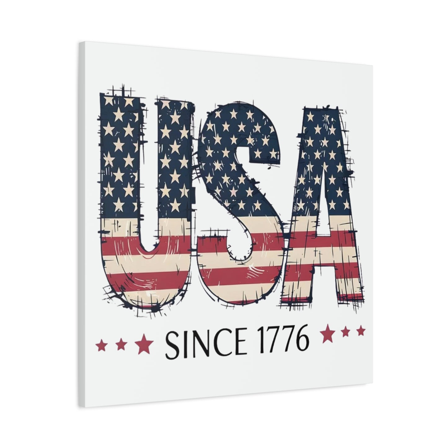 #250 USA Flag "USA Since 1776" Patriotic Matte Canvas Wall Art