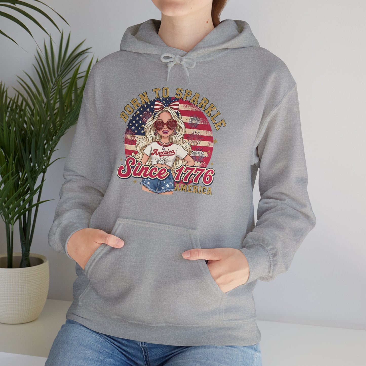 #250 "Born to Sparkle Since 1776" Patriotic Hoodie