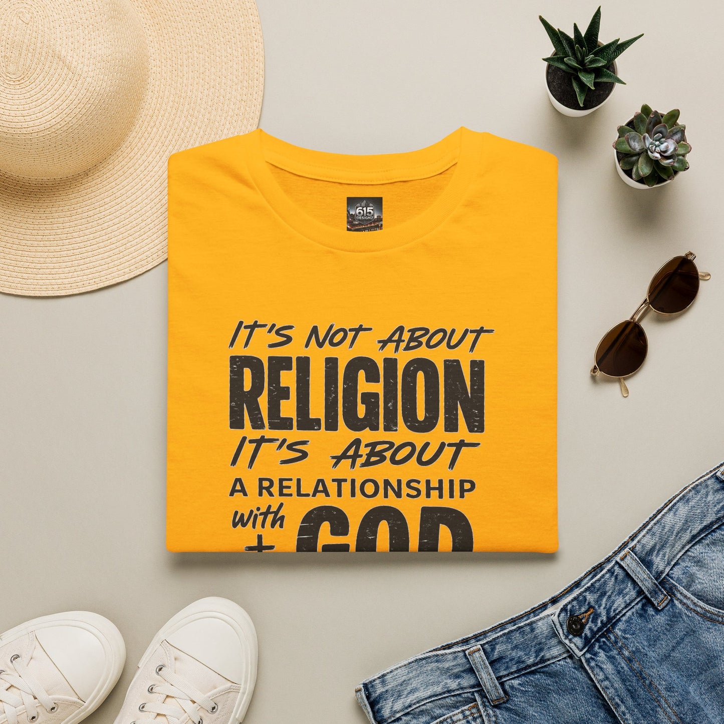 It's Not About Religion, It's About a Relationship with God - Christian Message T-Shirt